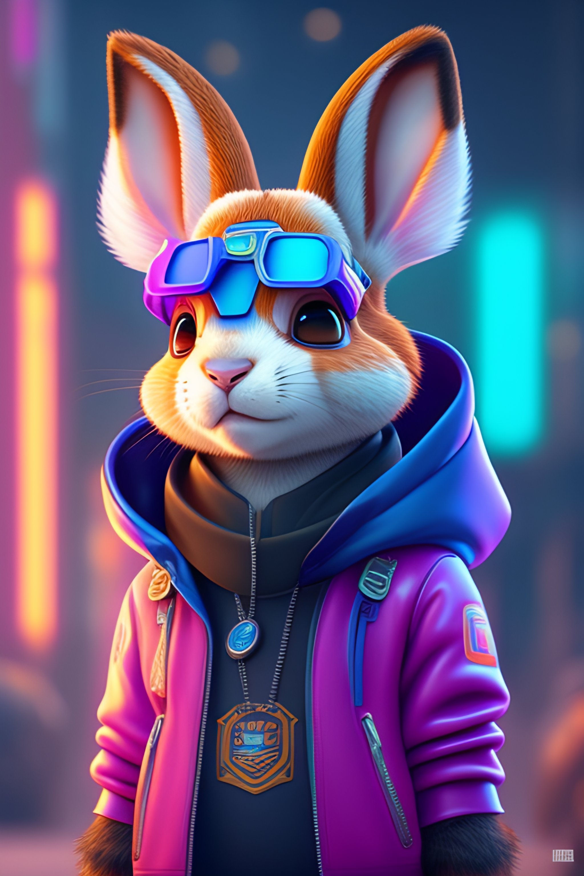 Wallpaper #qa3MMZMBKf019FdaUxGB14 Lexica Super Cute Cyberpunk Bunny Pixar Zootopia Cgi