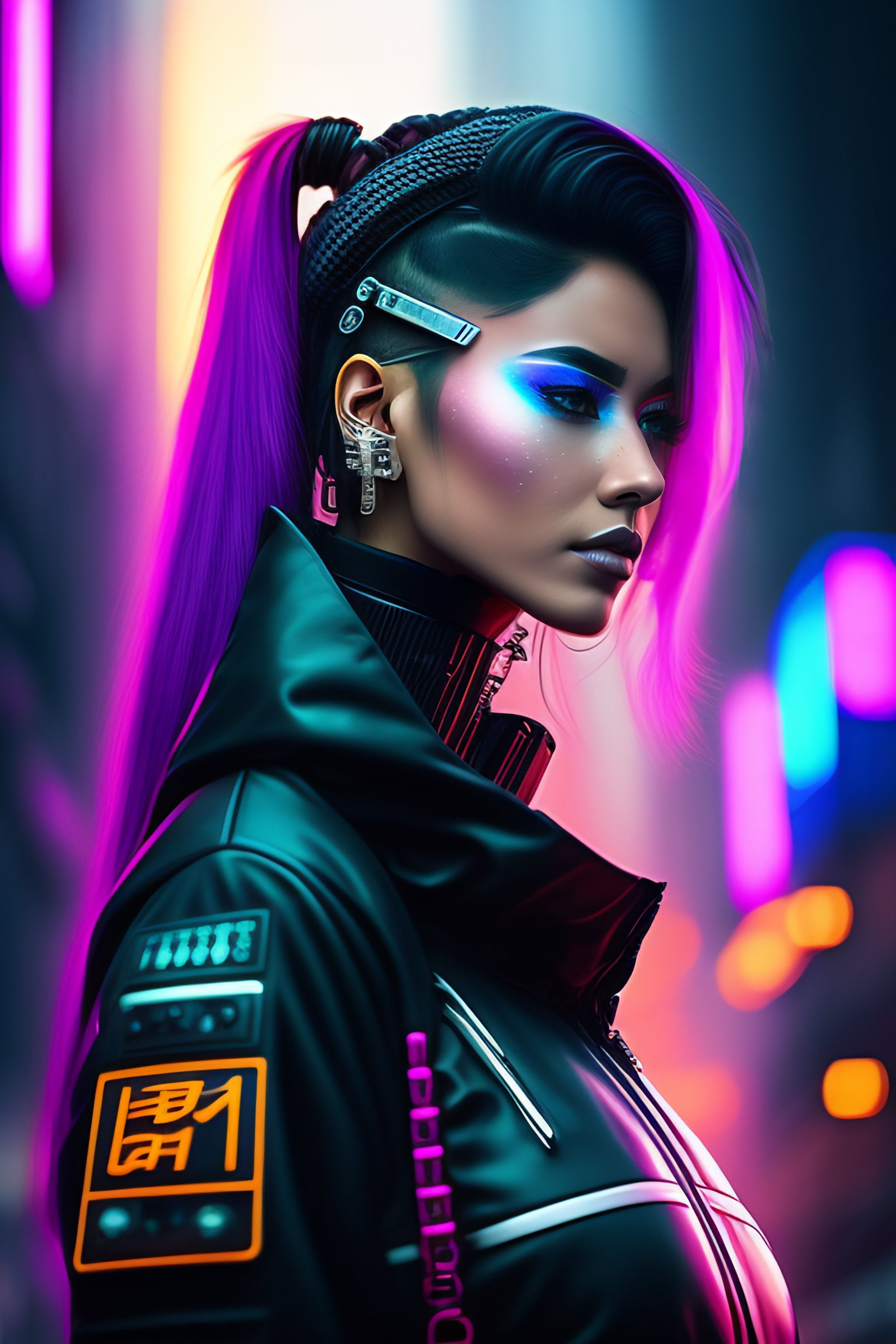 Wallpaper #3mhDIZMBSpphPi3-ky9u199 Lexica Girl Cyberpunk