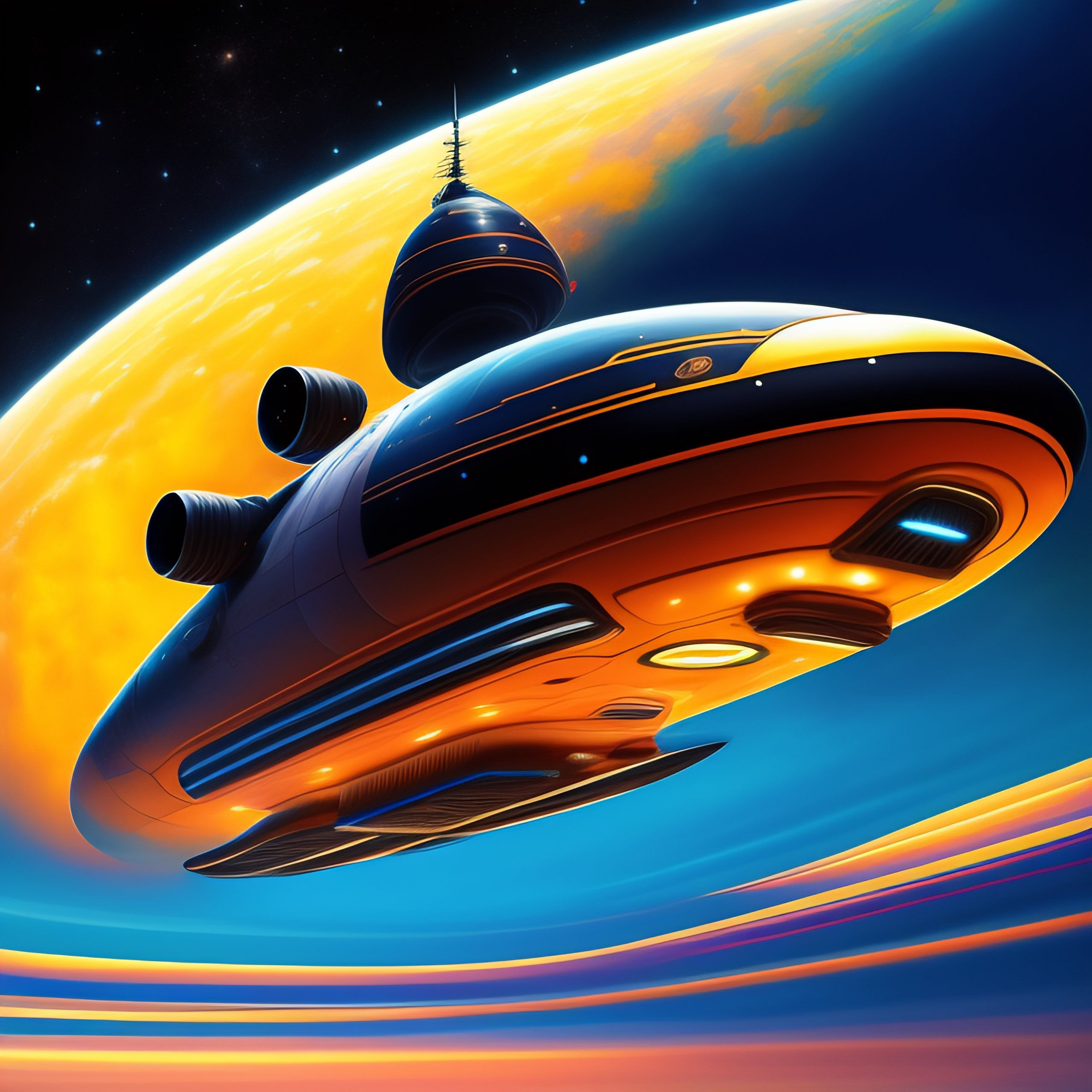 Wallpaper #f0KzPJMBOBpx0NhmG8Ga37 Lexica Retro Sci Fi Spaceship