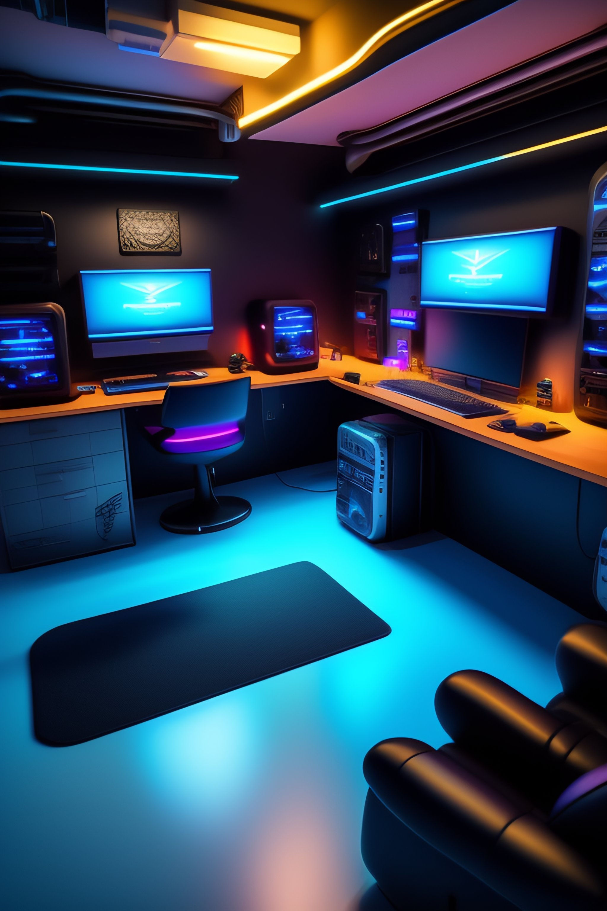 Wallpaper #AGc_7JIBSpphPi3-ClL629 Lexica a Cyberpunk Styled Hacker Room