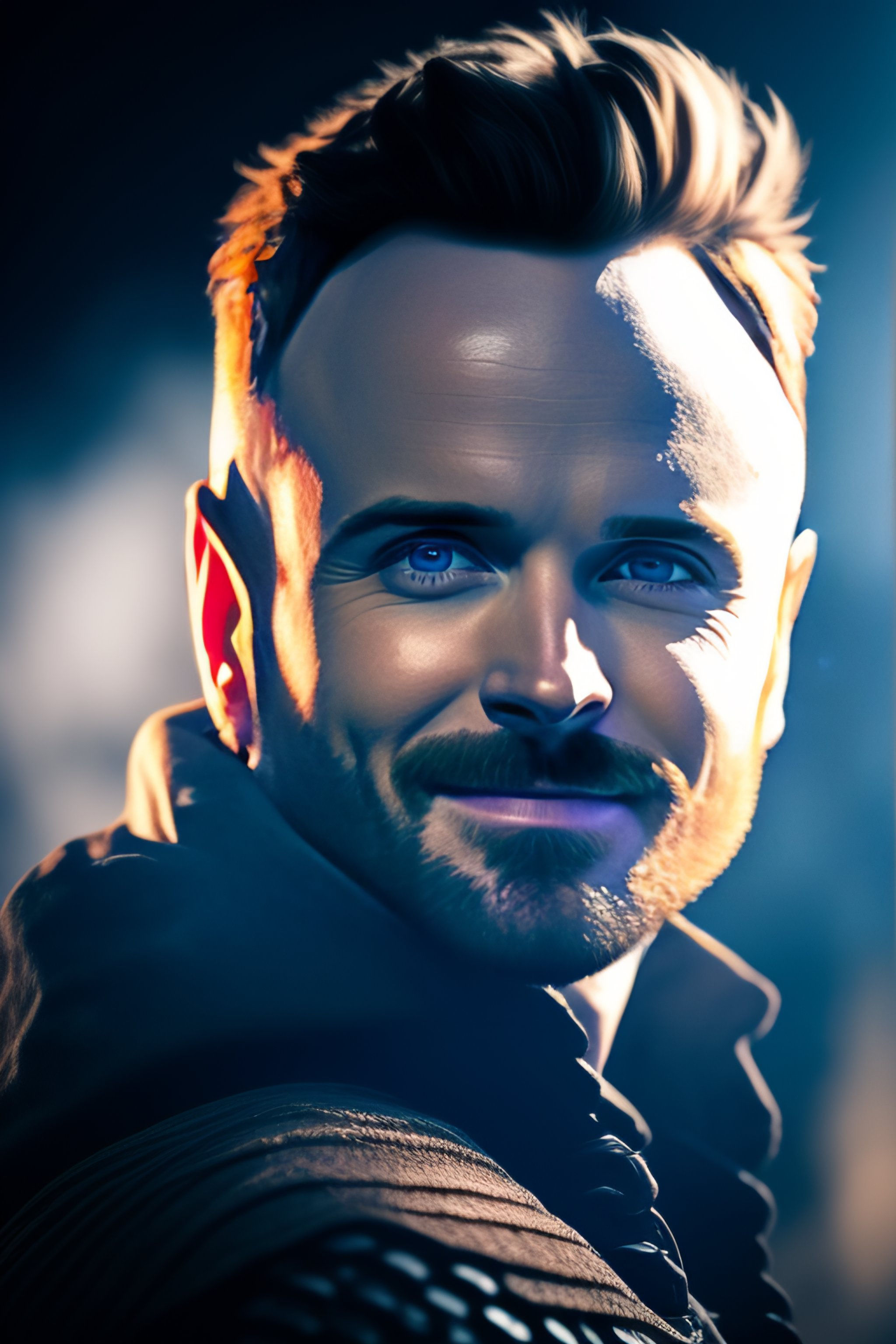 Wallpaper #TmchBJMBSpphPi3-e7at234 Lexica Aaron Paul with Magical Powers and Glowing Eyes Evil Smile