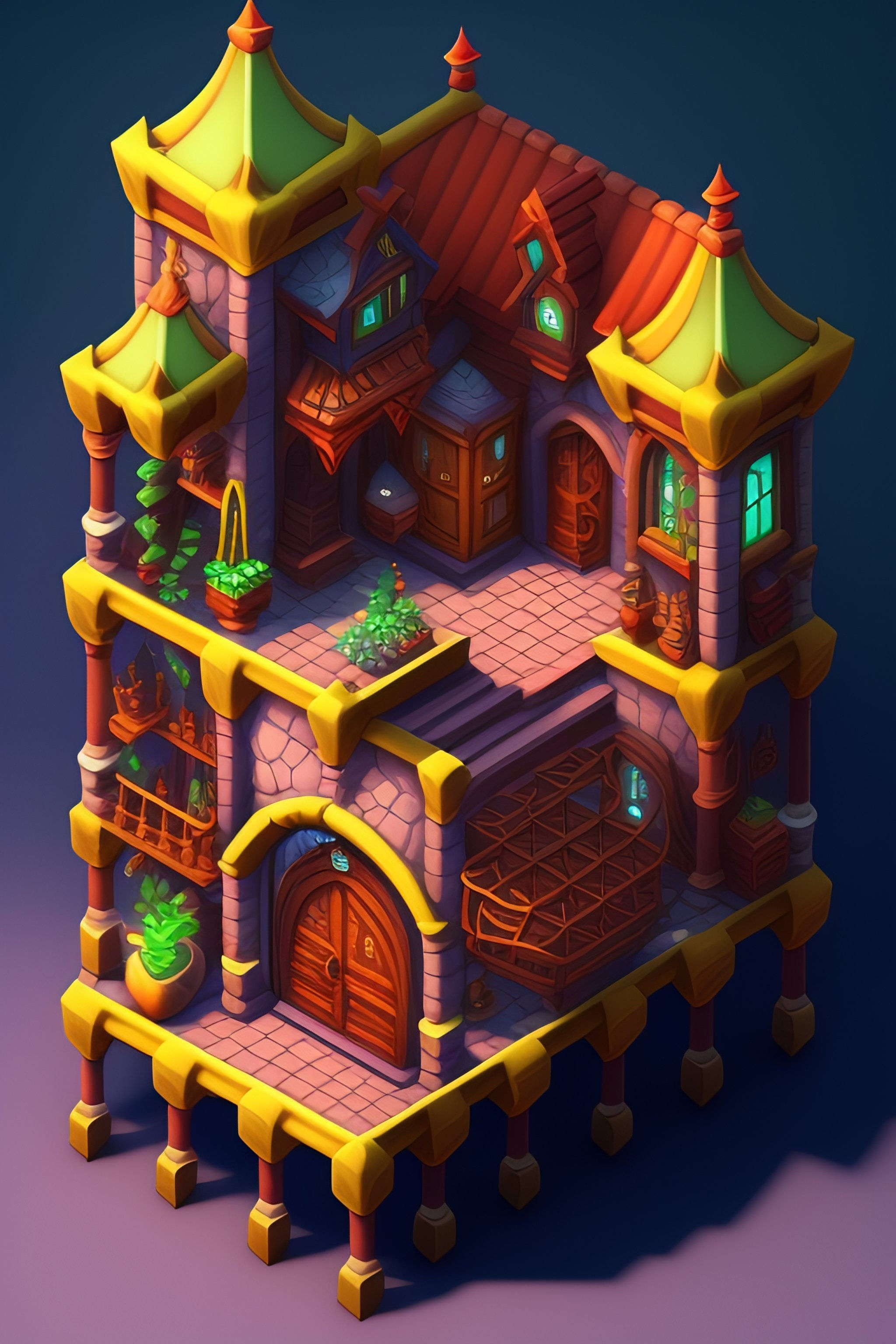 Wallpaper #FWcrDpMBSpphPi3-Remc234 Lexica Isometric Evil Lab House Concept Art by Senior Environment