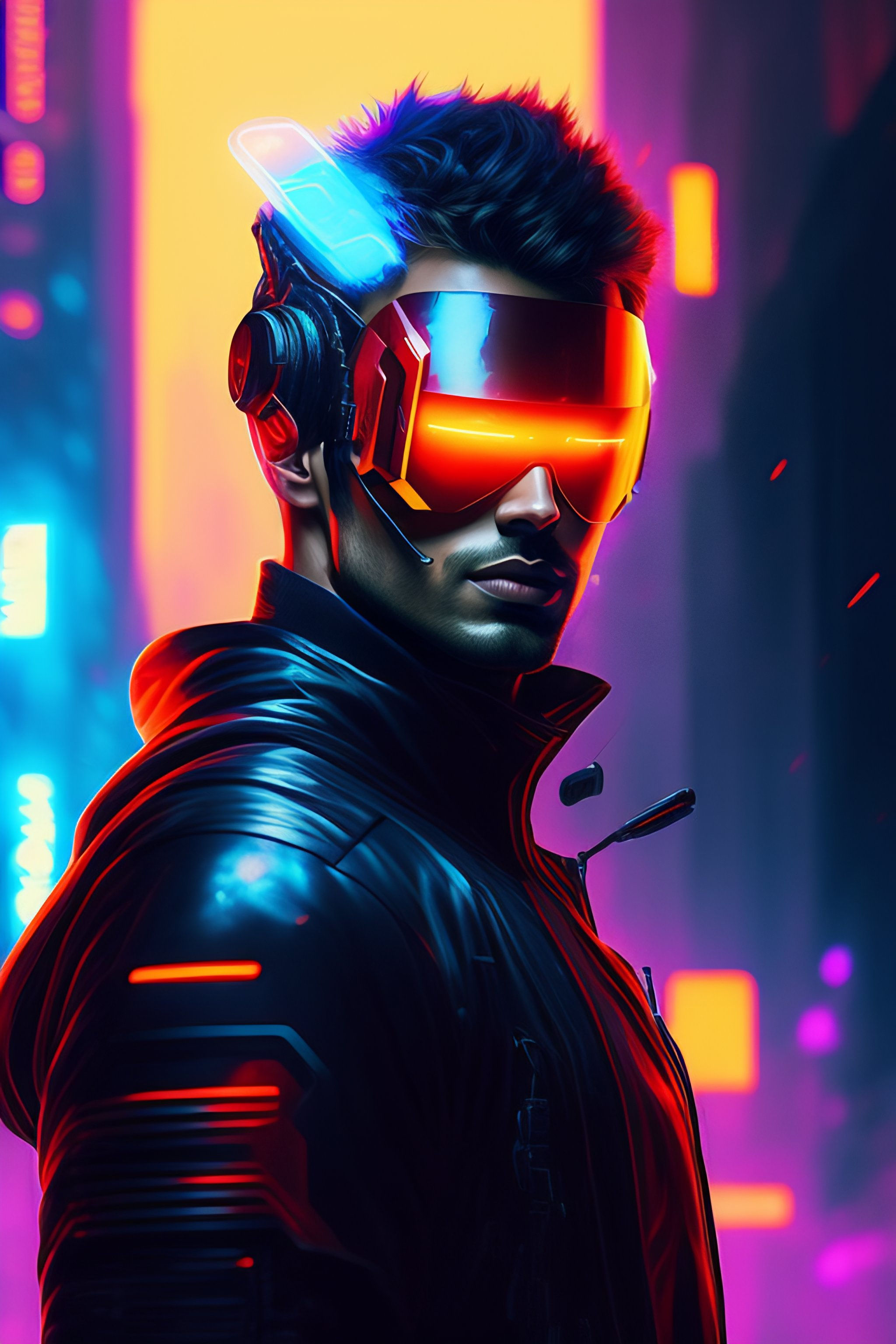 Wallpaper #-63cMZMBKf019FdaOxFD8 Lexica Theo James as Cyclops Cyberpunk Futuristic Neon by Ismail