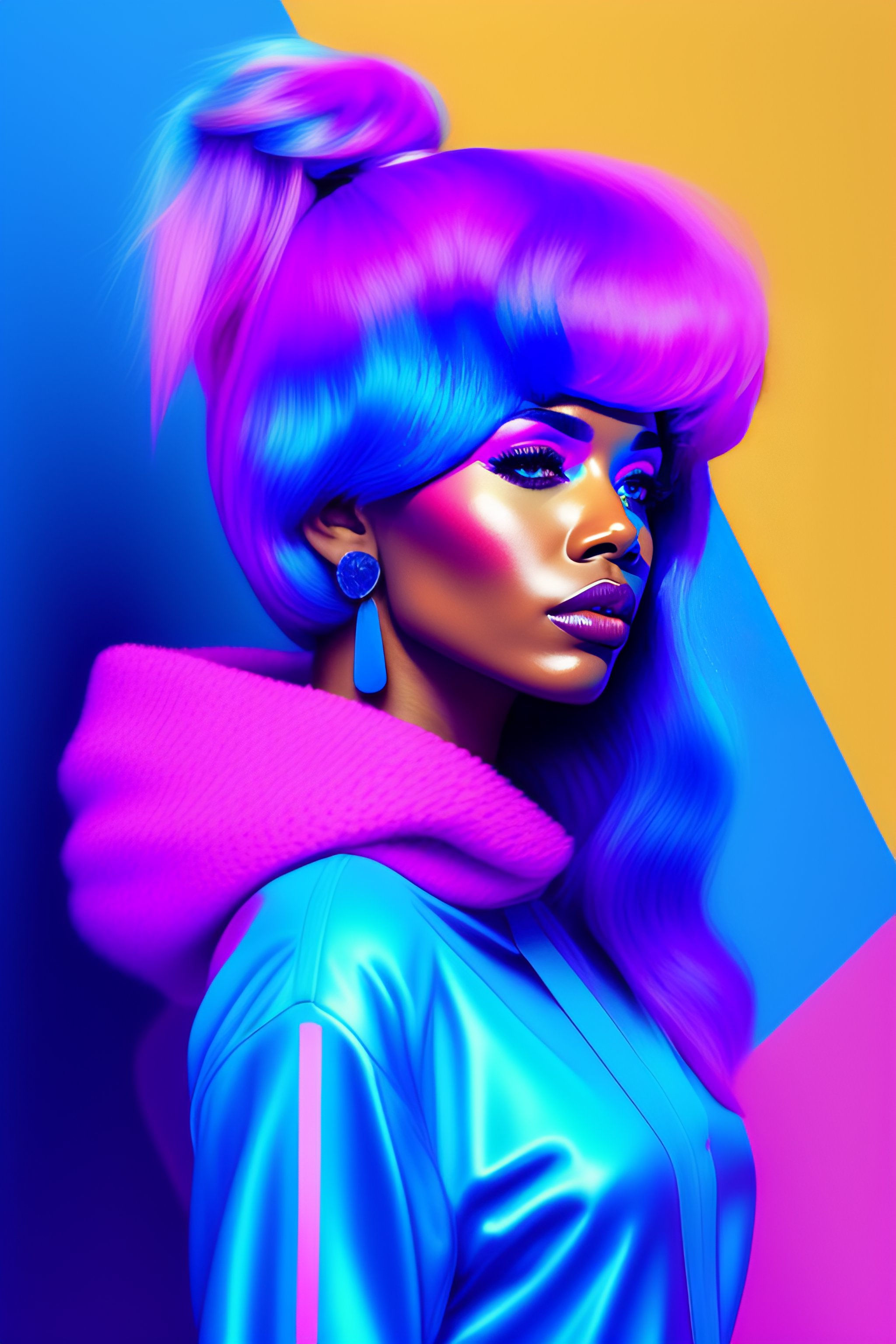 Wallpaper #42exDJMBSpphPi3-h9_r66 Lexica Blue and Pink Key Style 80s Pixel Art
