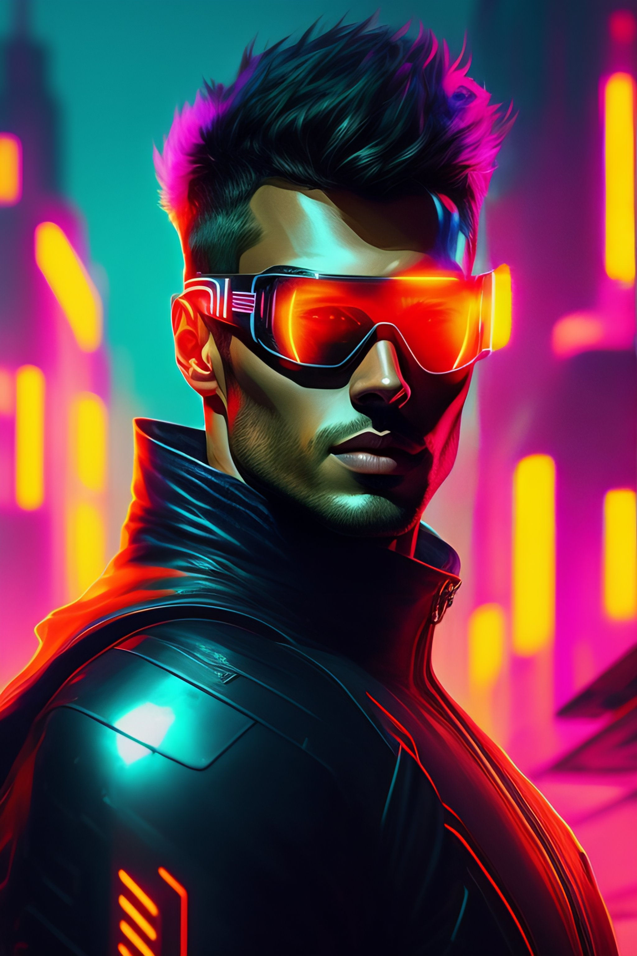 Wallpaper #-63cMZMBKf019FdaOxFD12 Lexica Theo James as Cyclops Cyberpunk Futuristic Neon by Ismail