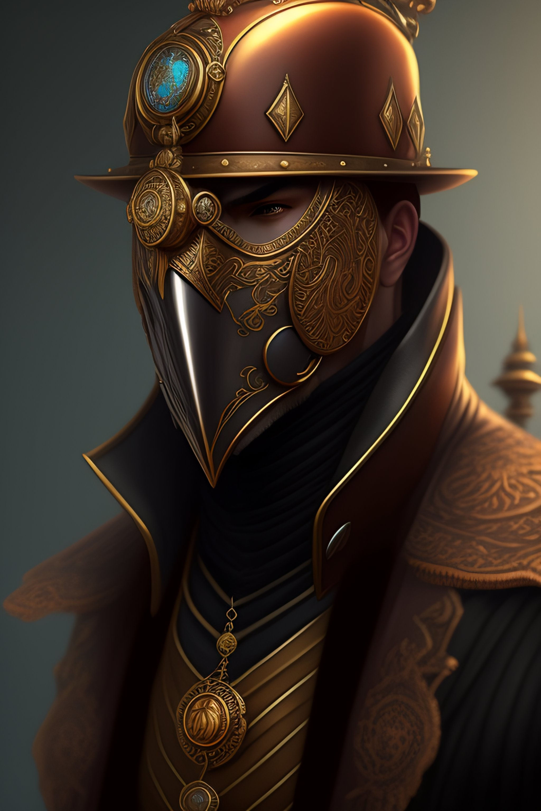 Wallpaper #27iuPpIBJvJKYCmE4csH2 Lexica Steampunk Mask Man Dd Fantasy Intricate Elegant Highly