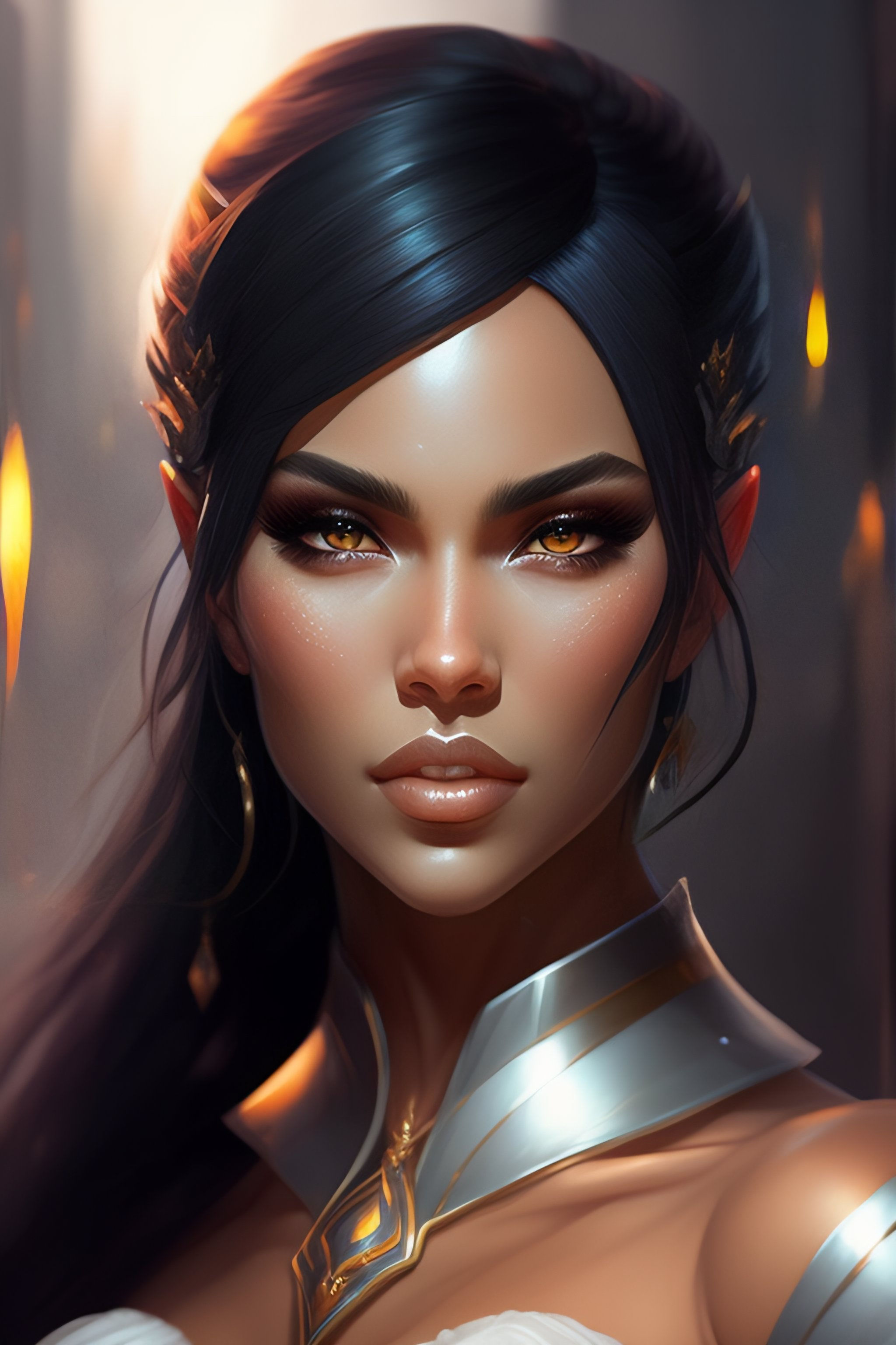 Wallpaper #FljiM5MBzN9vxX34CjrH44 Lexica Realistic Character Concept Portrait Art of a Female Dark Elf