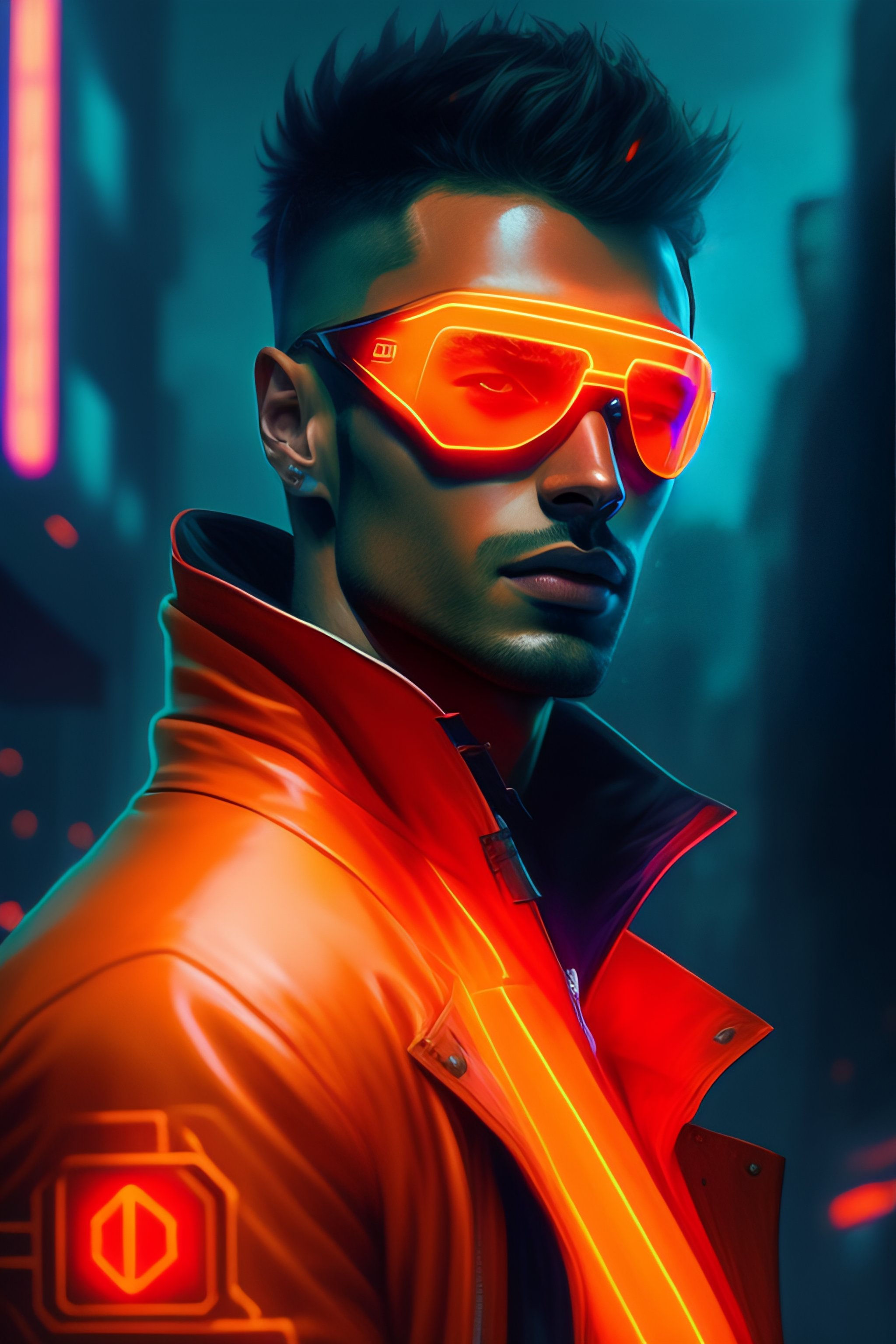 Wallpaper #-63cMZMBKf019FdaOxFD29 Lexica Theo James as Cyclops Cyberpunk Futuristic Neon by Ismail