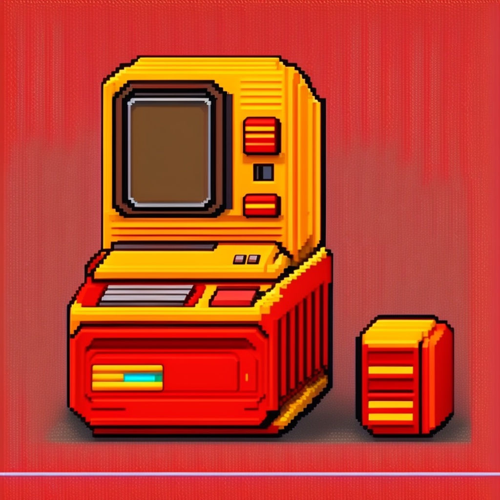 Wallpaper #42exDJMBSpphPi3-h9_r38 Lexica Red and Yellow Computer Style 80s Pixel Art Gaming
