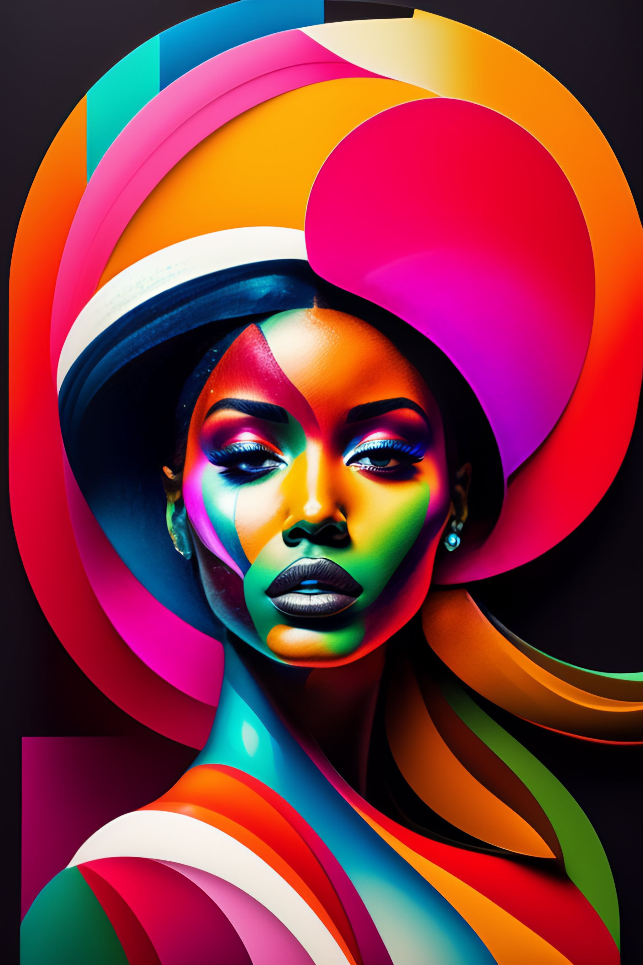 Wallpaper #52dQ-5IBSpphPi3-YpO8380 Lexica Make a Abstract Art with a Women