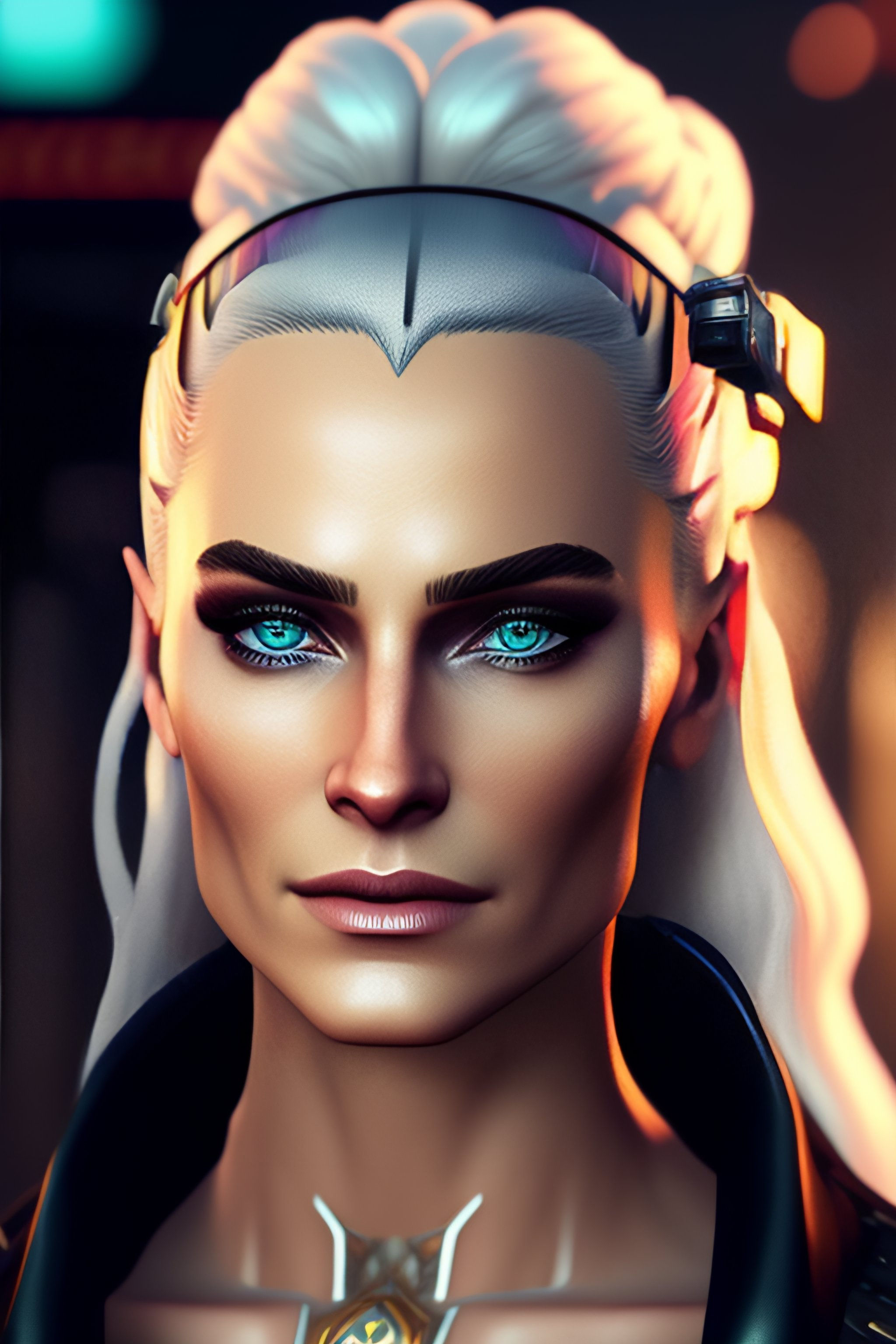 Wallpaper #B2dPEpMBSpphPi3-VfvS11 Lexica Legolas in Cyberpunk 2077 with Face Implants