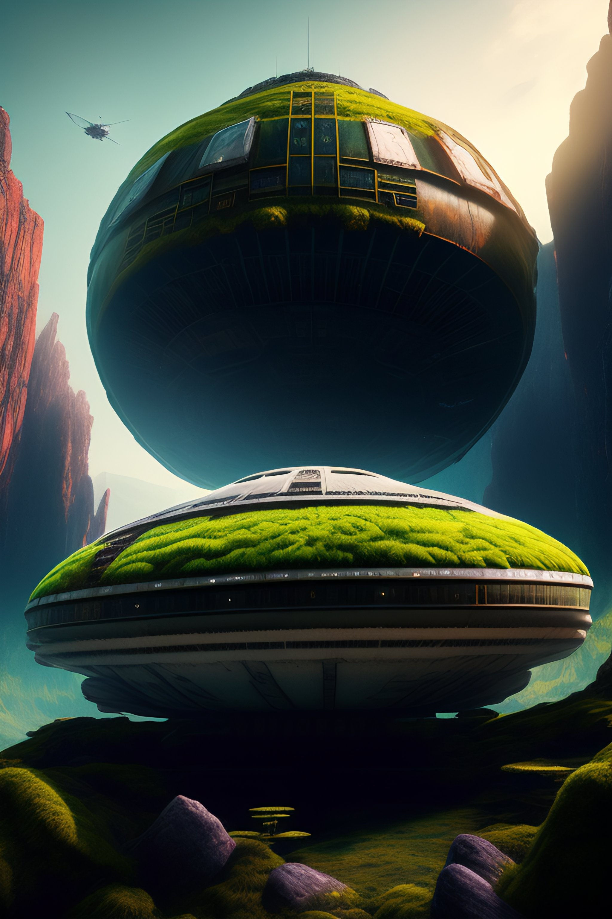 Wallpaper #8miAIJMBSpphPi3-mS3Z43 Lexica Derelict Spaceship on an Alien World Hyper Detailed