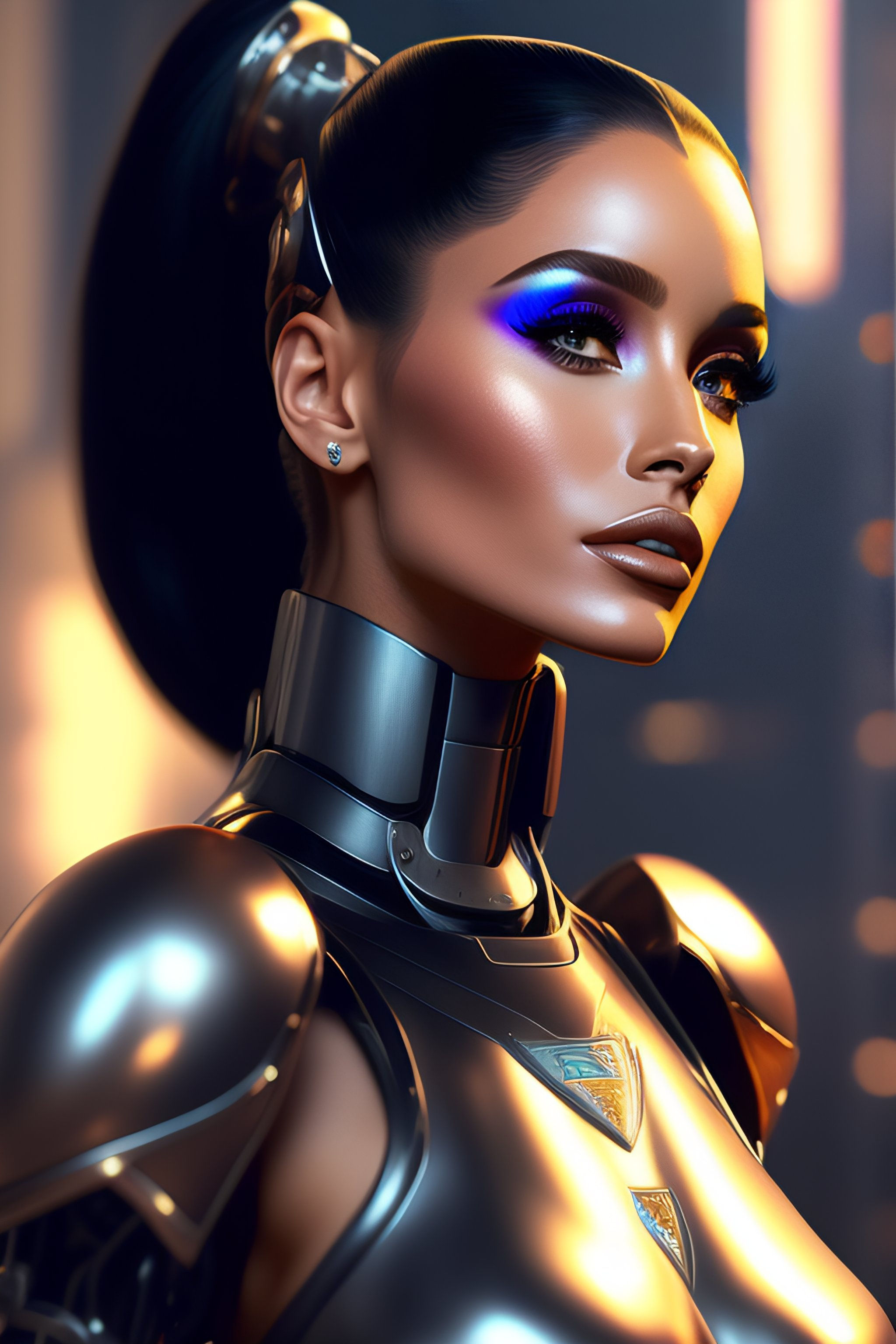 Wallpaper #OW0dapcBycdYOYFTOnEz74 Lexica a Female Robot Ariana Grande Full Body Realistic Scifi
