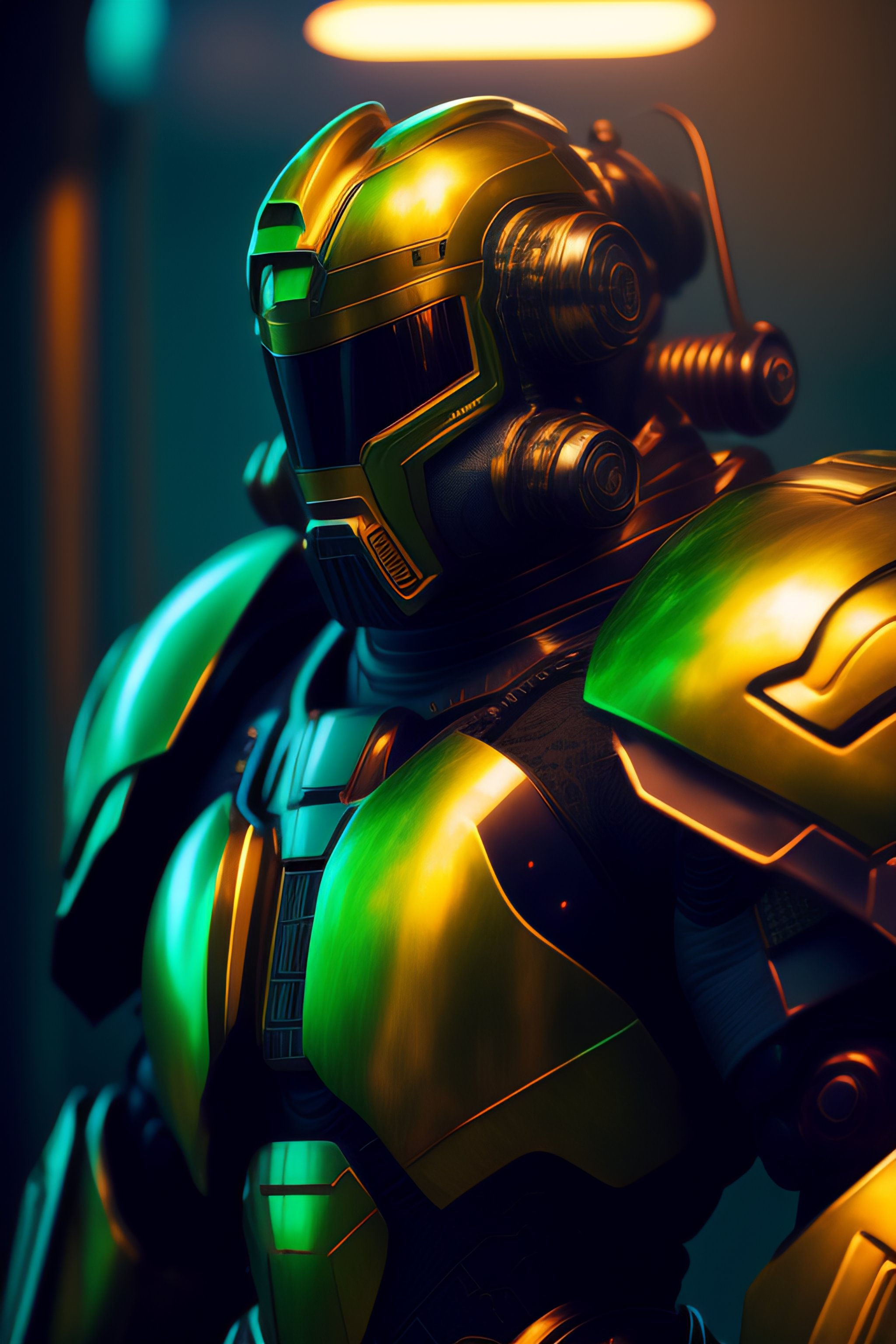 Wallpaper #KO9sS5MBMN-XEVvVwjtk42 Lexica a Green Turtle Face as the Doomslayer Realistic Scifi