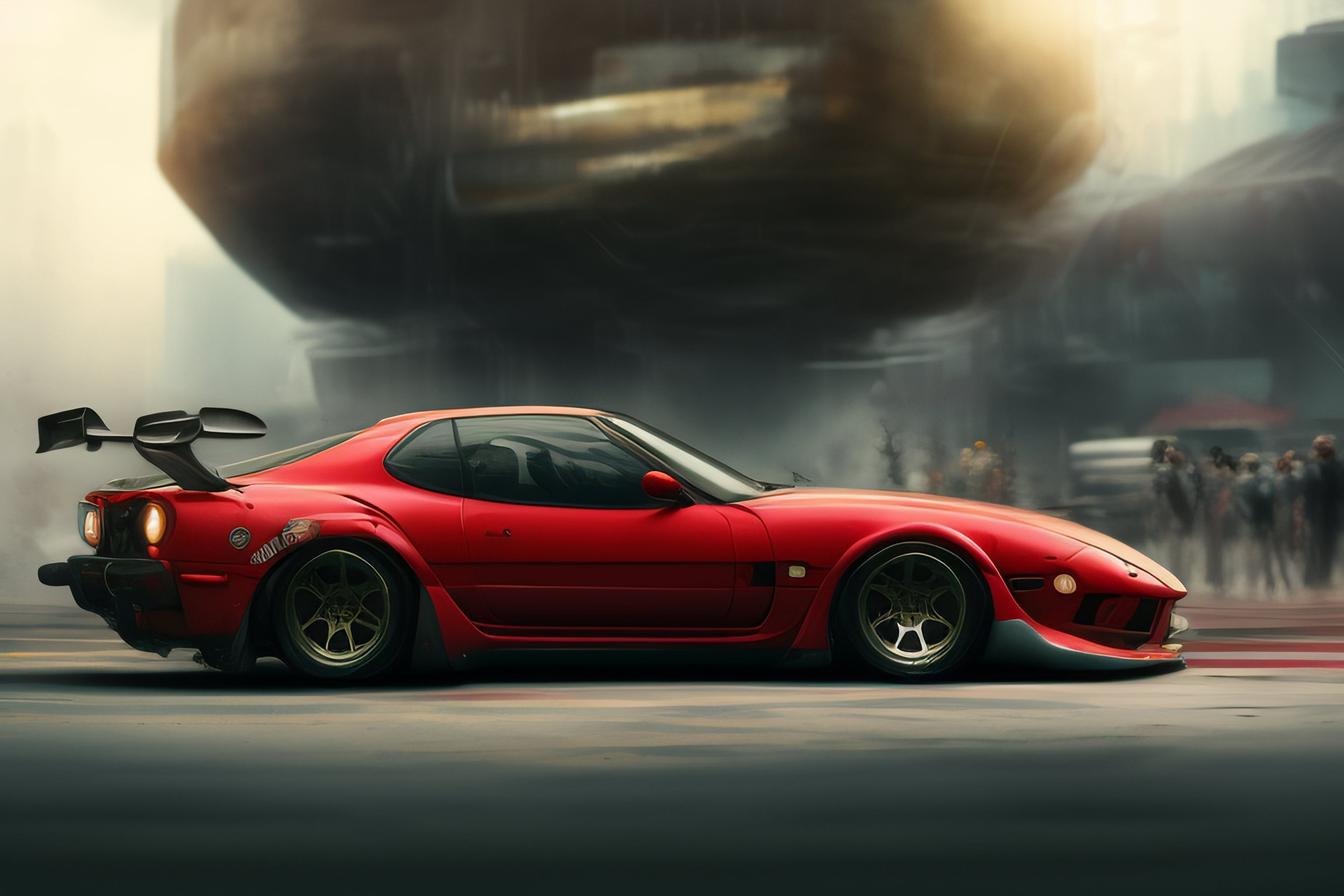Wallpaper #LBlTJI8BtGB6xQ78qYWJ15 Lexica Mazda Rx7 Race in Cyberpunk City