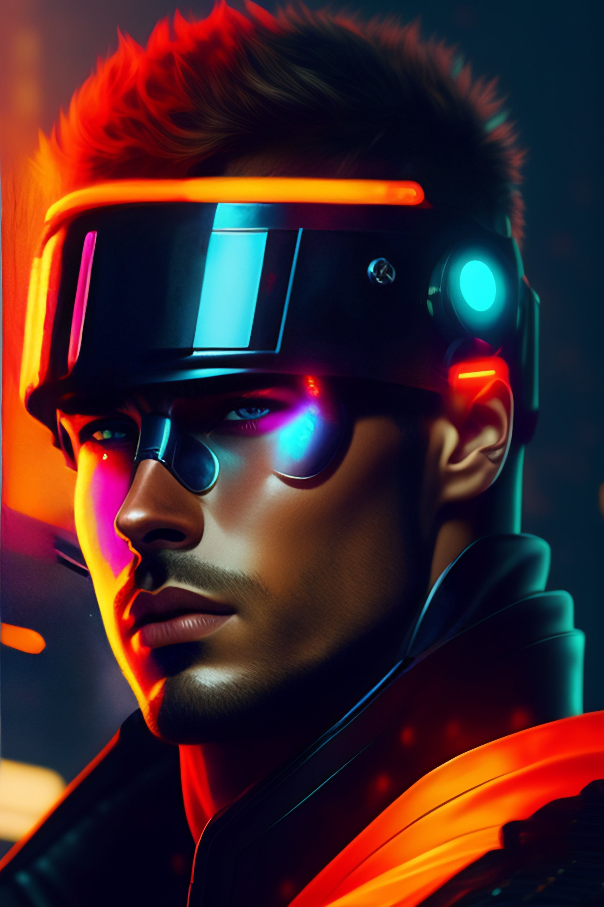 Wallpaper #-63cMZMBKf019FdaOxFD56 Lexica Theo James as Cyclops Cyberpunk Futuristic Neon by Ismail