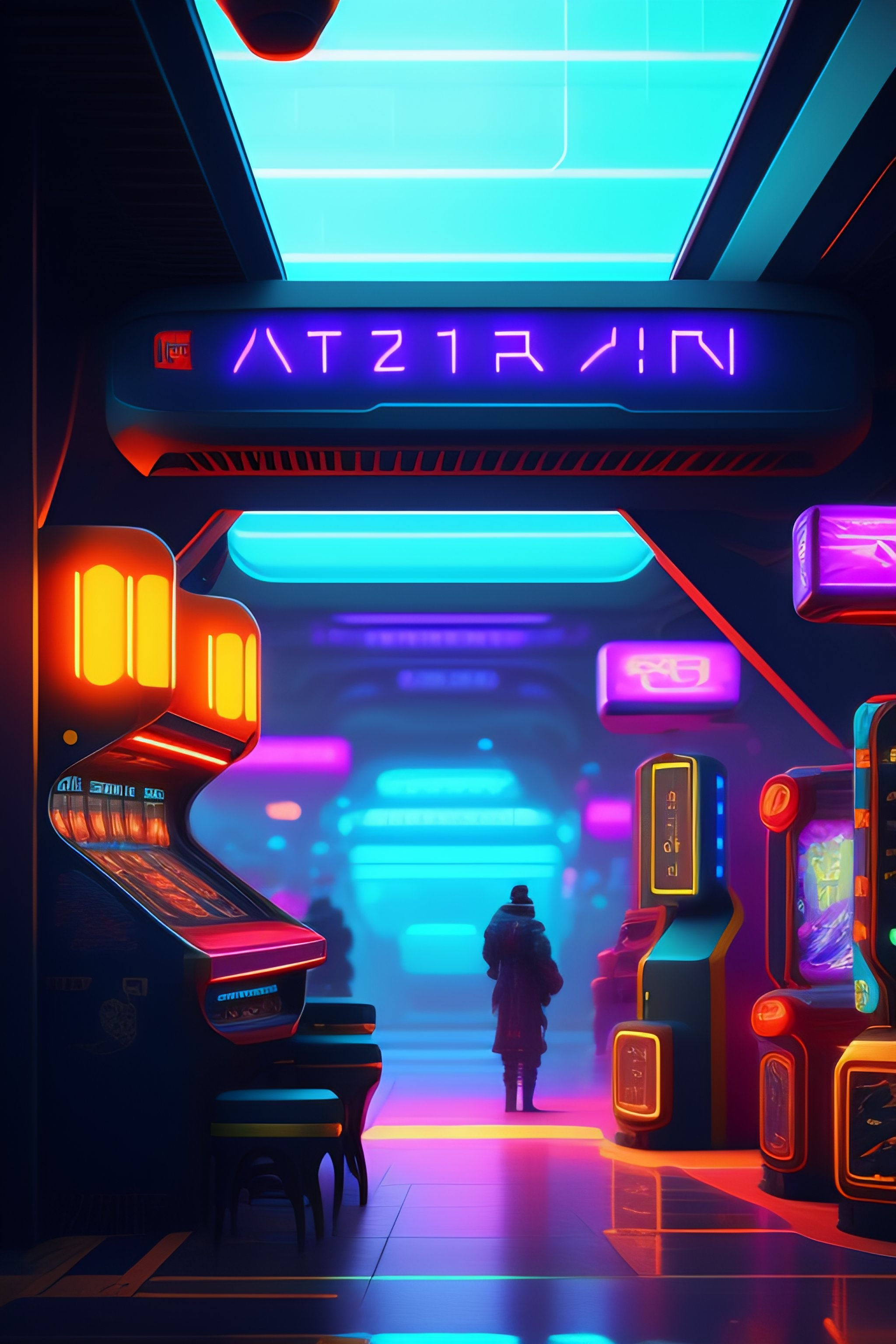 Wallpaper #ARk0Ao8BtGB6xQ78oEoU2 Lexica Cyberpunk Arcade Artstation