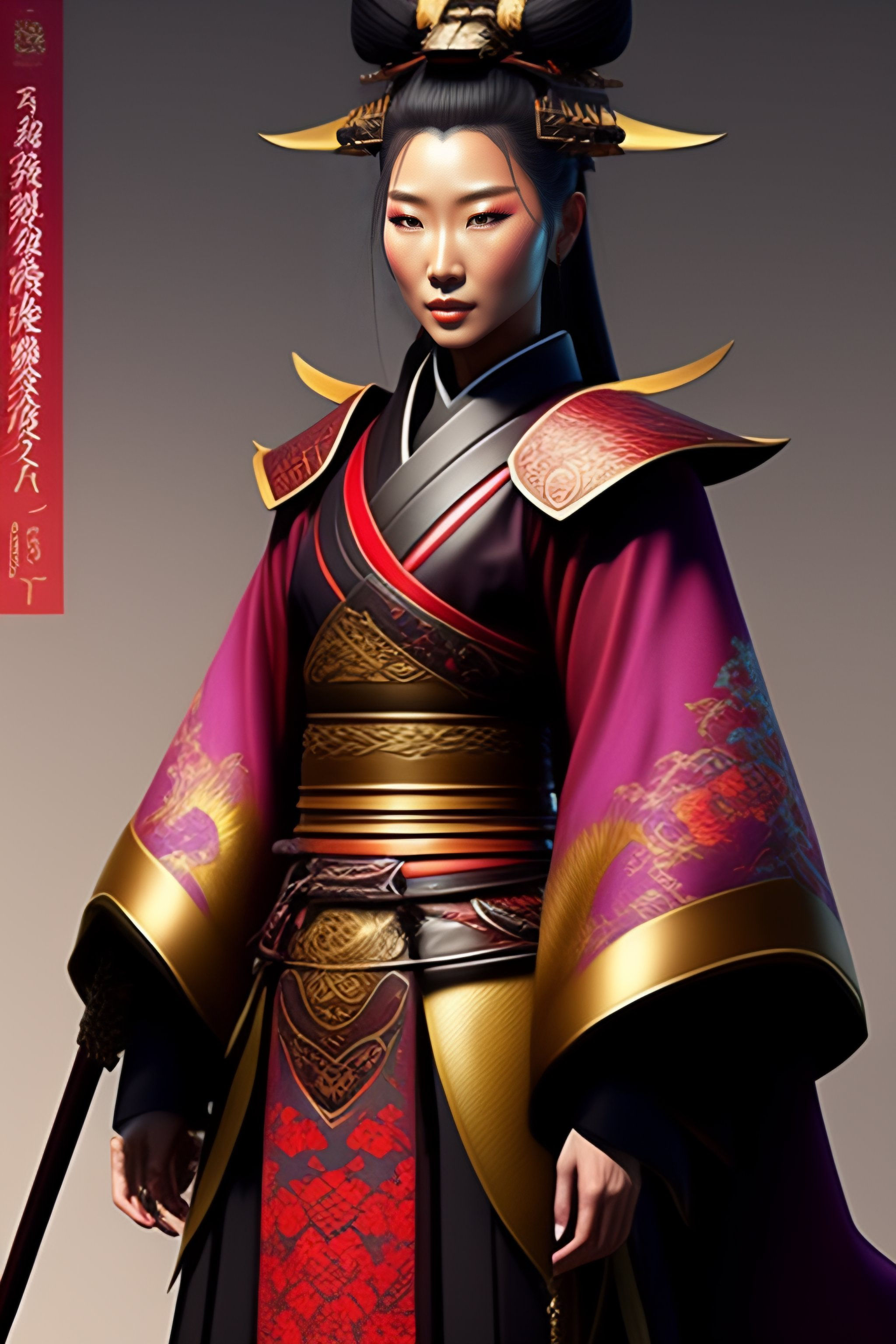 Wallpaper #-F7eMpMBborbLbczul_554 Lexica Concept Art of a Beautiful Samurai Woman Fantasy Samurai