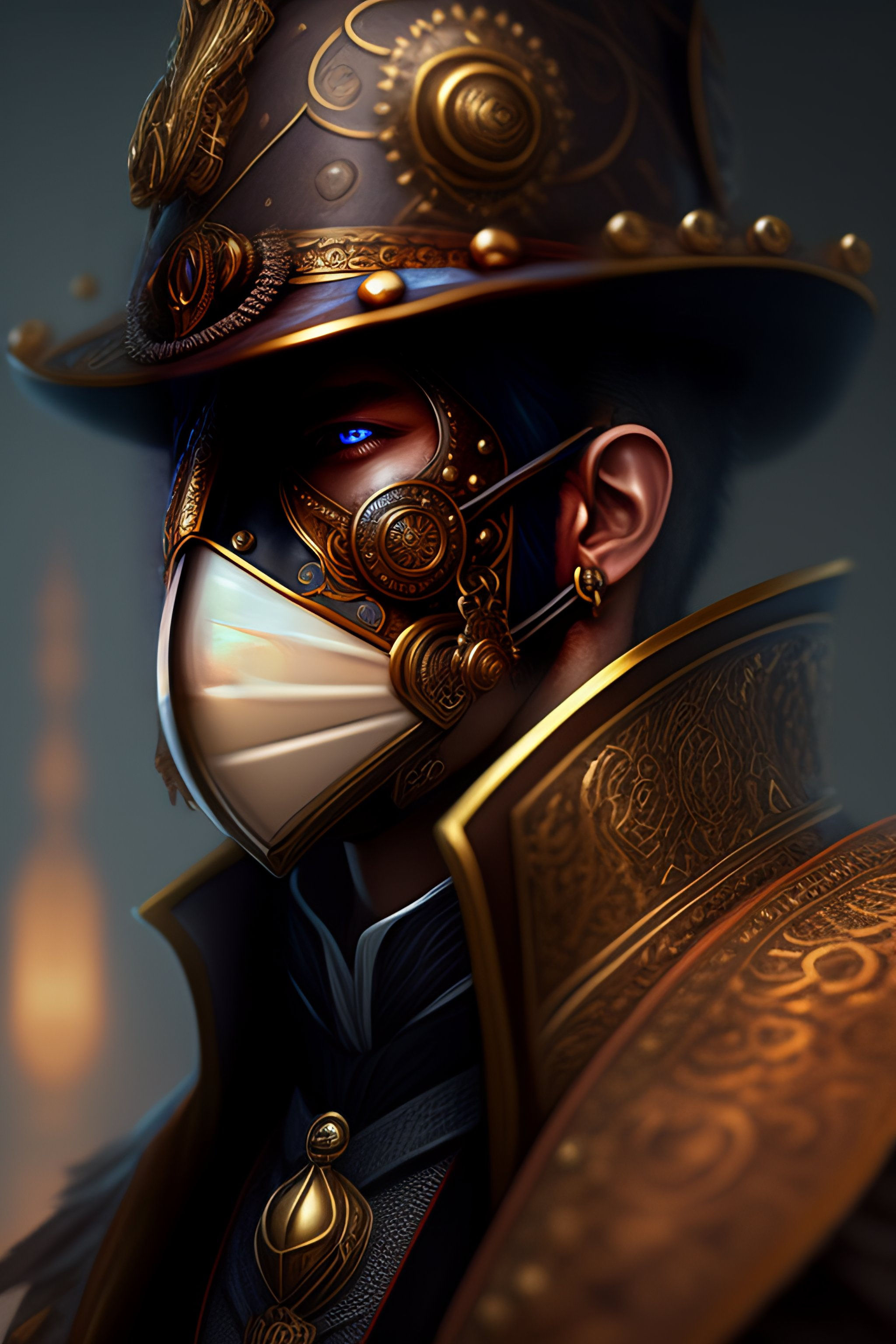 Wallpaper #27iuPpIBJvJKYCmE4csH5 Lexica Steampunk Mask Man Dd Fantasy Intricate Elegant Highly