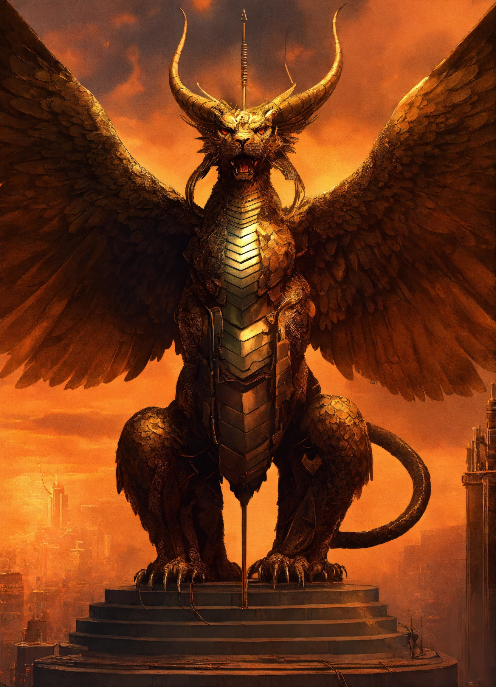 Wallpaper #d2fwApMBSpphPi3-PbHg26 Lexica Cyberpunk Dystopia Basilisk Demon Robotic Snake Head