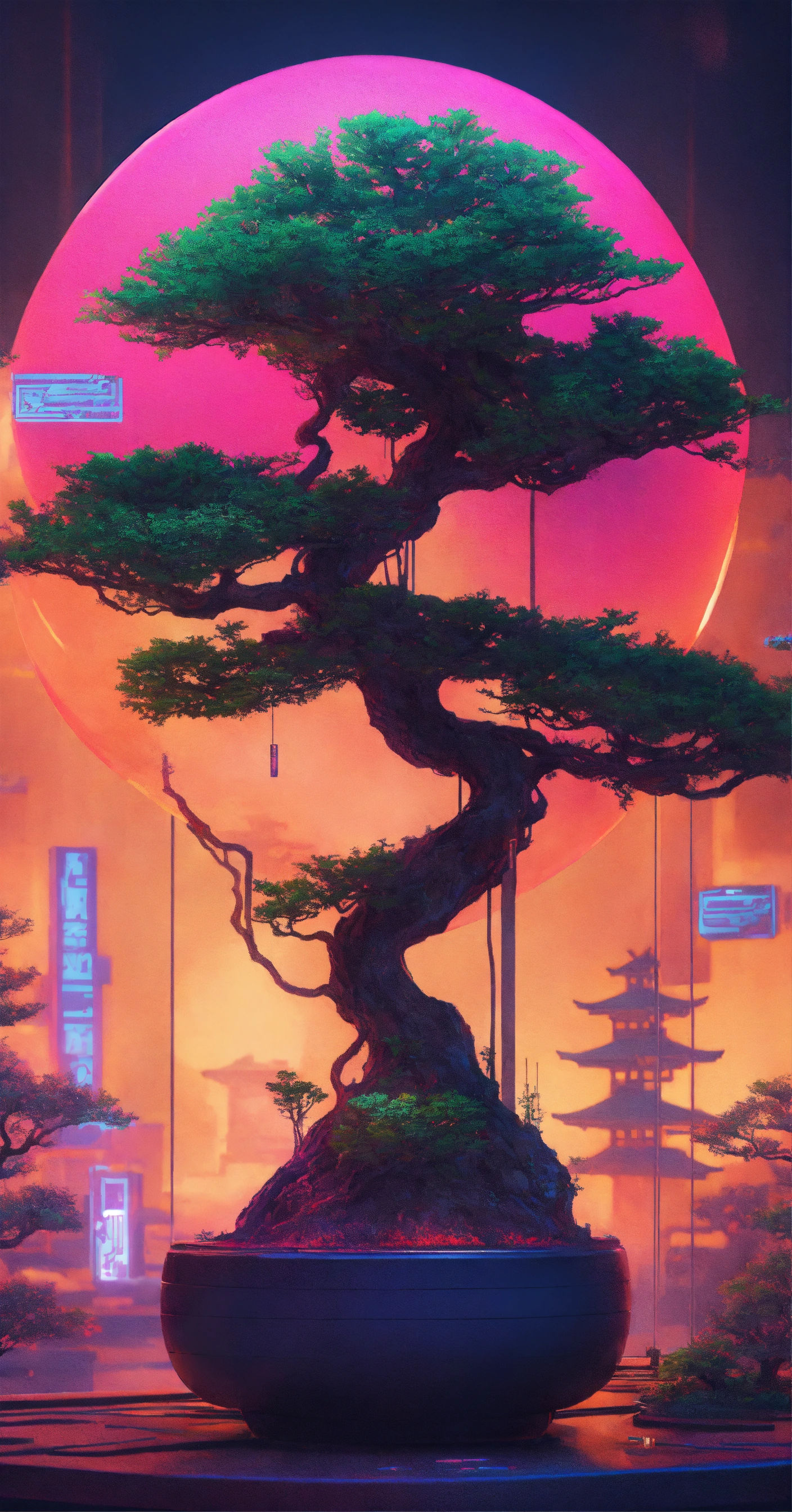 Wallpaper #jWdLE5MBSpphPi3-Rv-o23 Lexica Abstract Bonsai Cyberpunk Lot of Details 8k