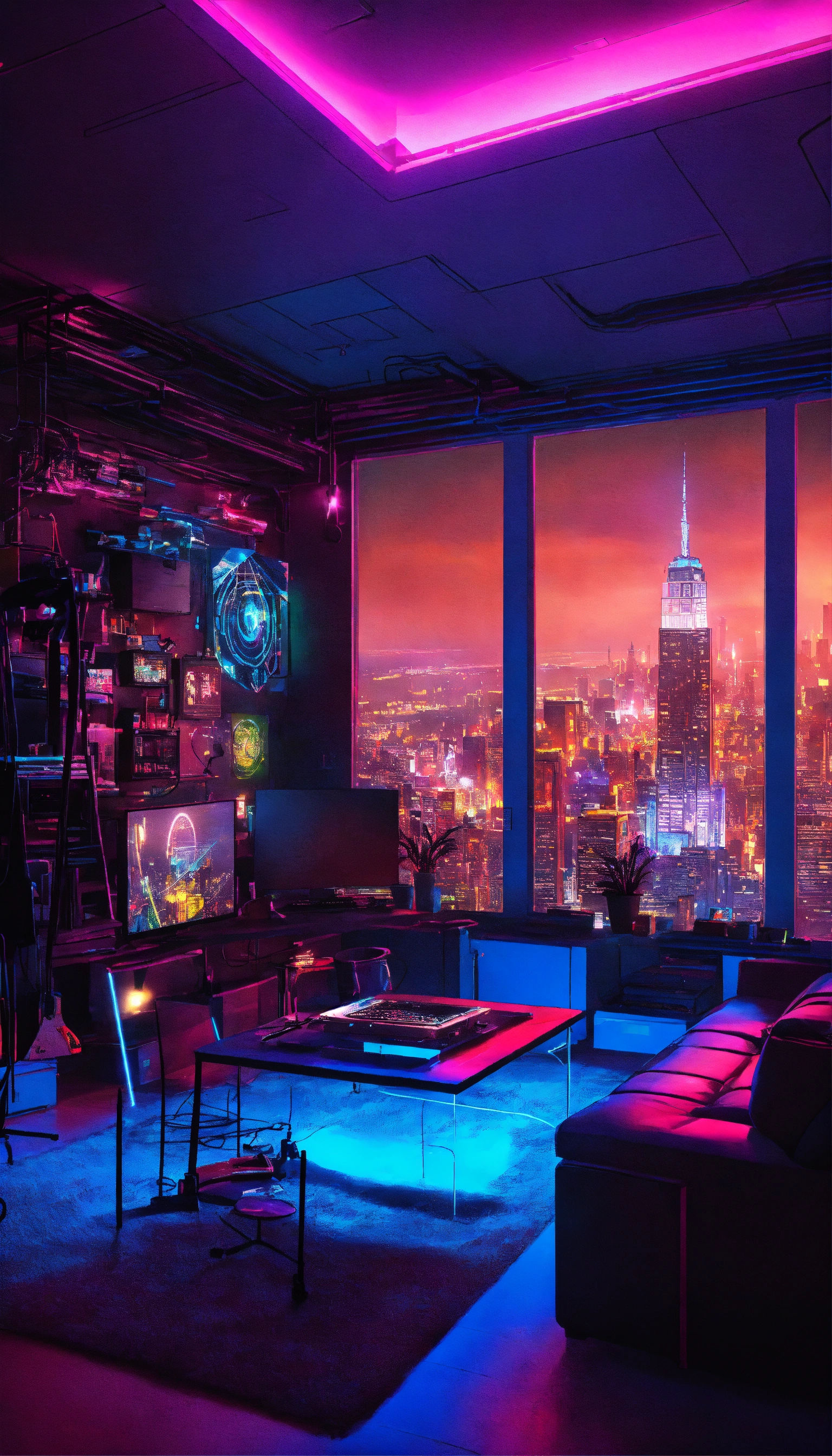 Wallpaper #EWc7-pIBSpphPi3-H5AG146 Lexica Transforming Your Room into a Cyberpunk Themed Space Involves