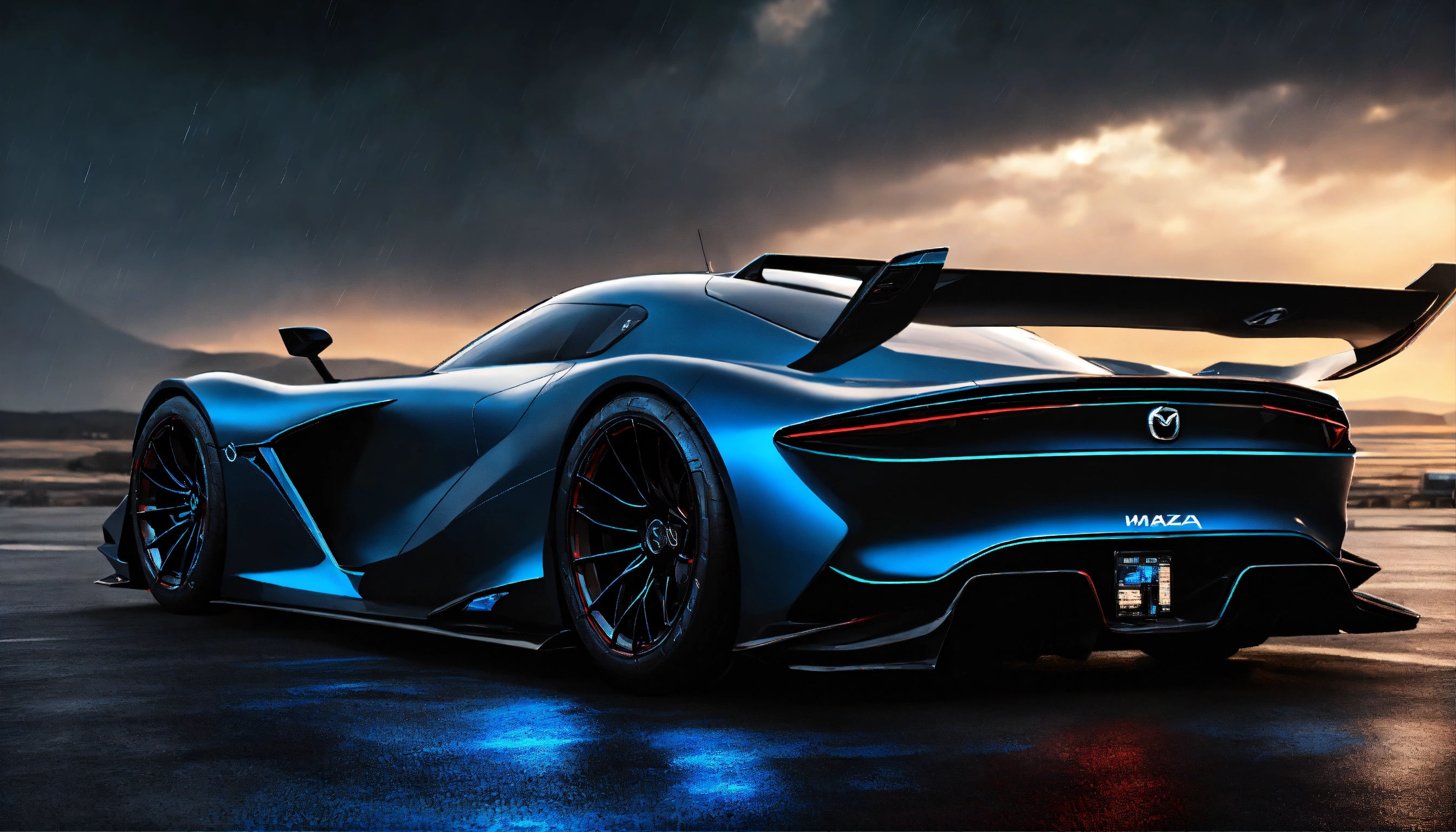 Wallpaper #fmejDJMBSpphPi3-f9-x36 Lexica Motion Graphics Matte Black with Blue Details Highly