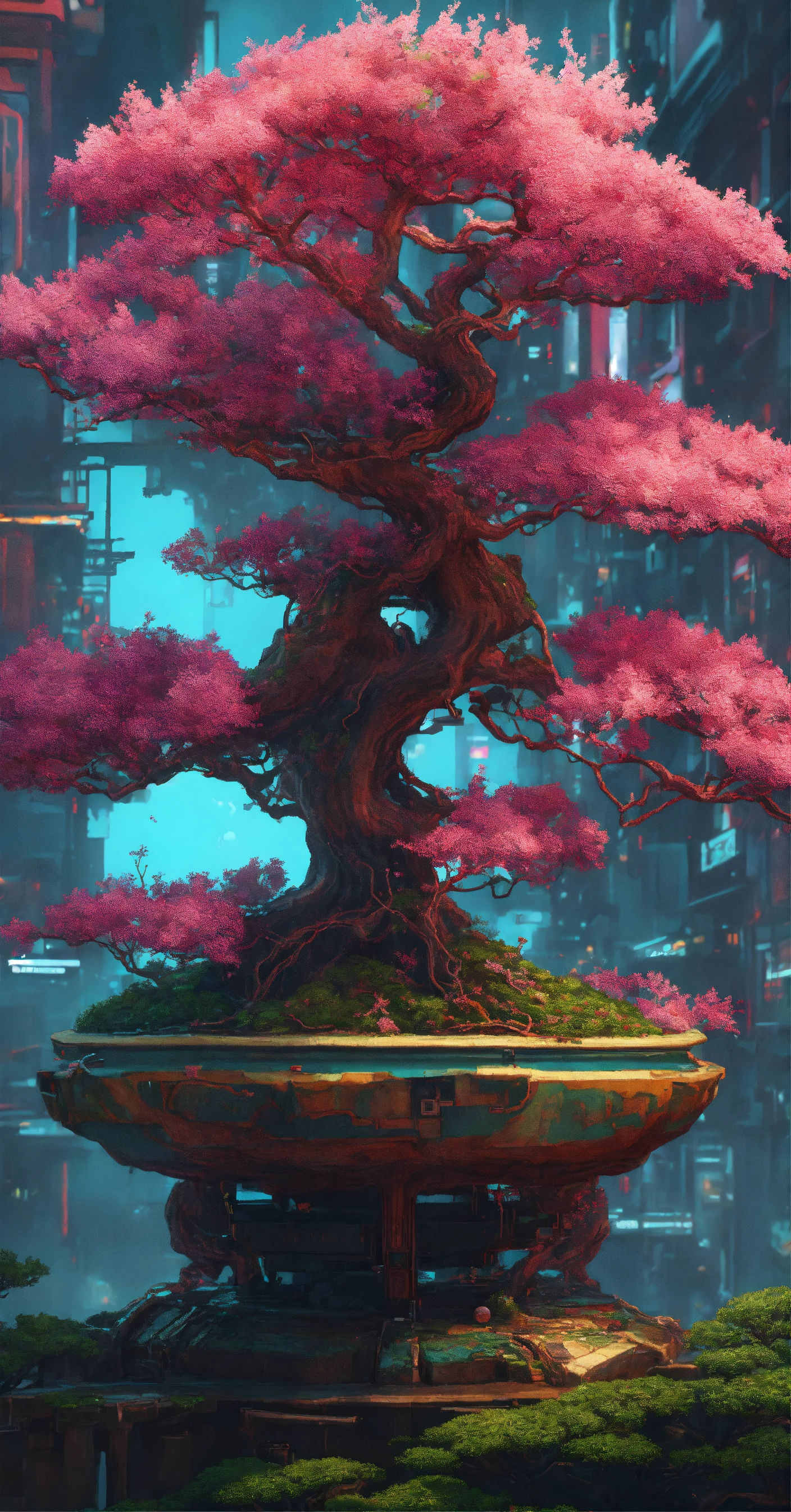 Wallpaper #jWdLE5MBSpphPi3-Rv-o46 Lexica Abstract Bonsai Cyberpunk Lot of Details 8k