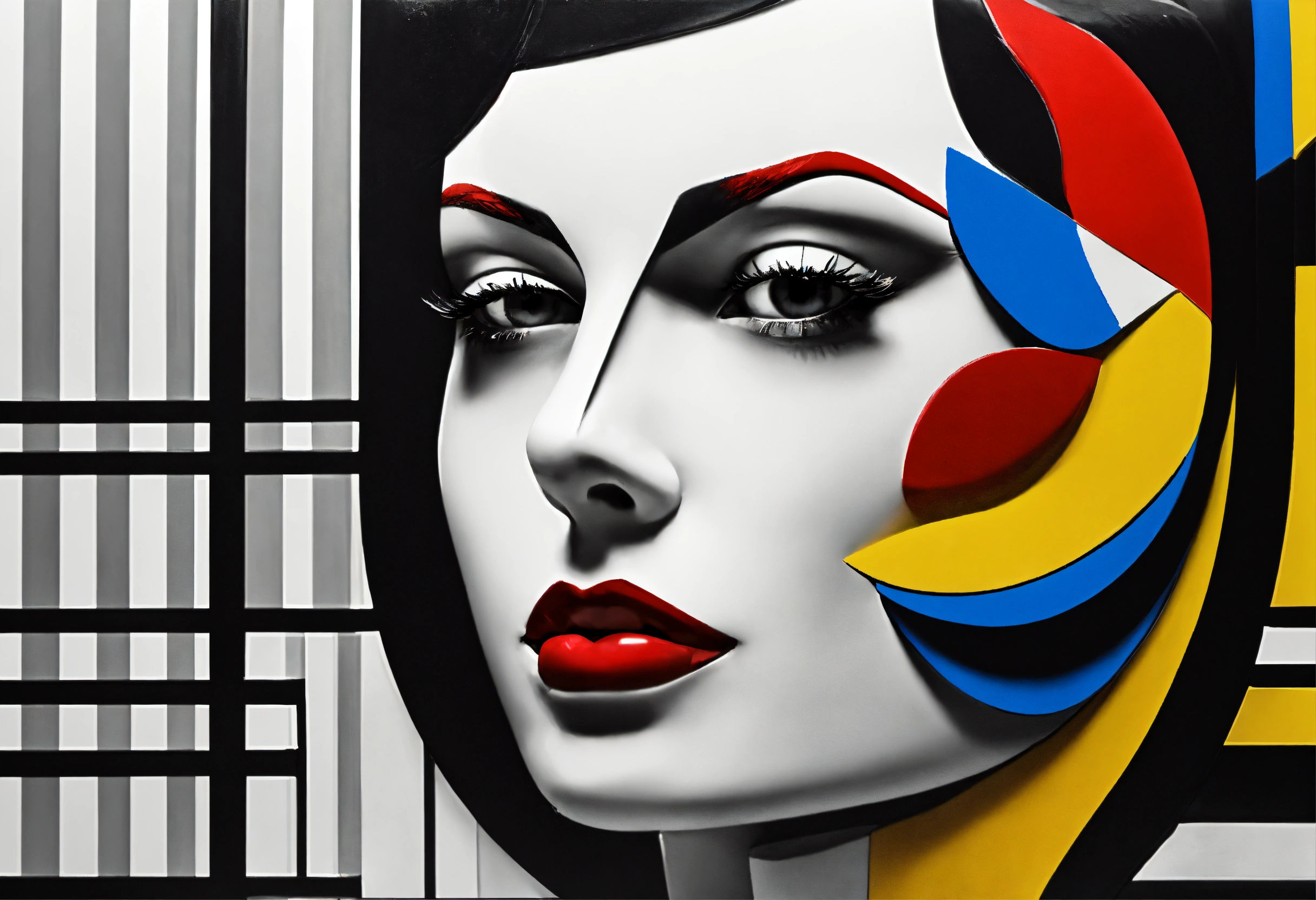 Wallpaper #9h0YLZMBlOZrFDOk0c7T173 Lexica Black and White Primary Colors 3D Abstract Landscape Close