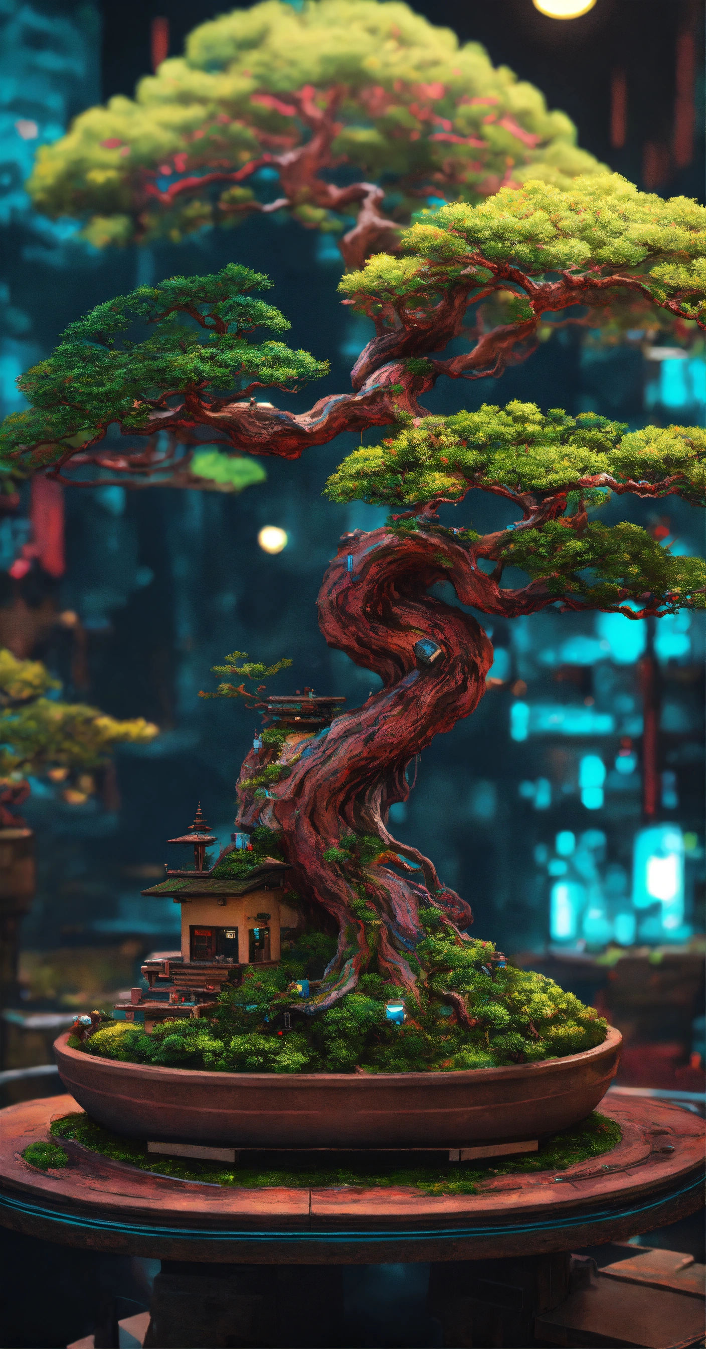 Wallpaper #jWdLE5MBSpphPi3-Rv-o10 Lexica Abstract Bonsai Cyberpunk Lot of Details 8k