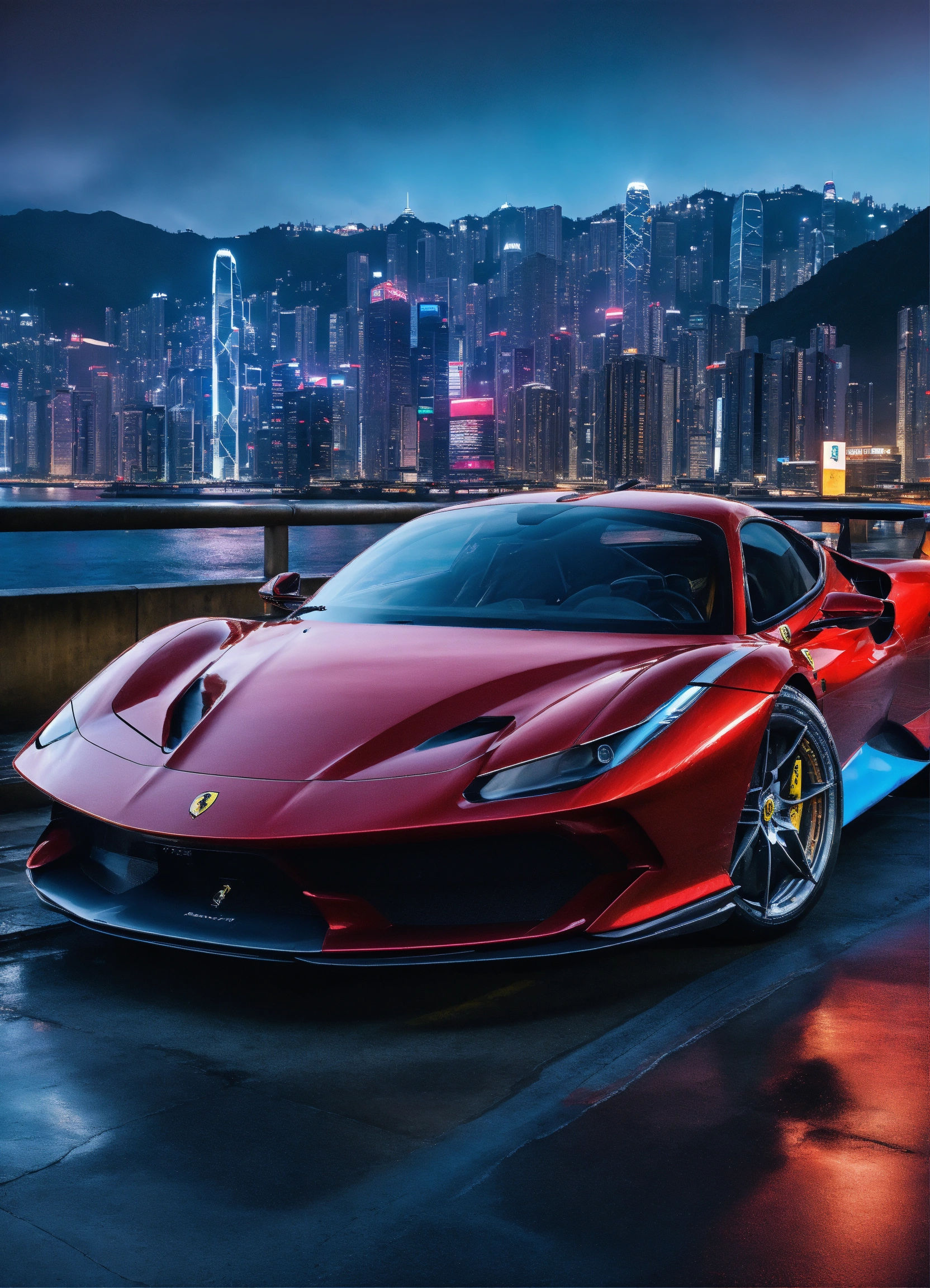 Wallpaper #Ihq5UZMB1yWOL4qgL4I_10 Lexica 2023 Ferrari Sf90 Stradale Blue Metallic Appearance Shiny