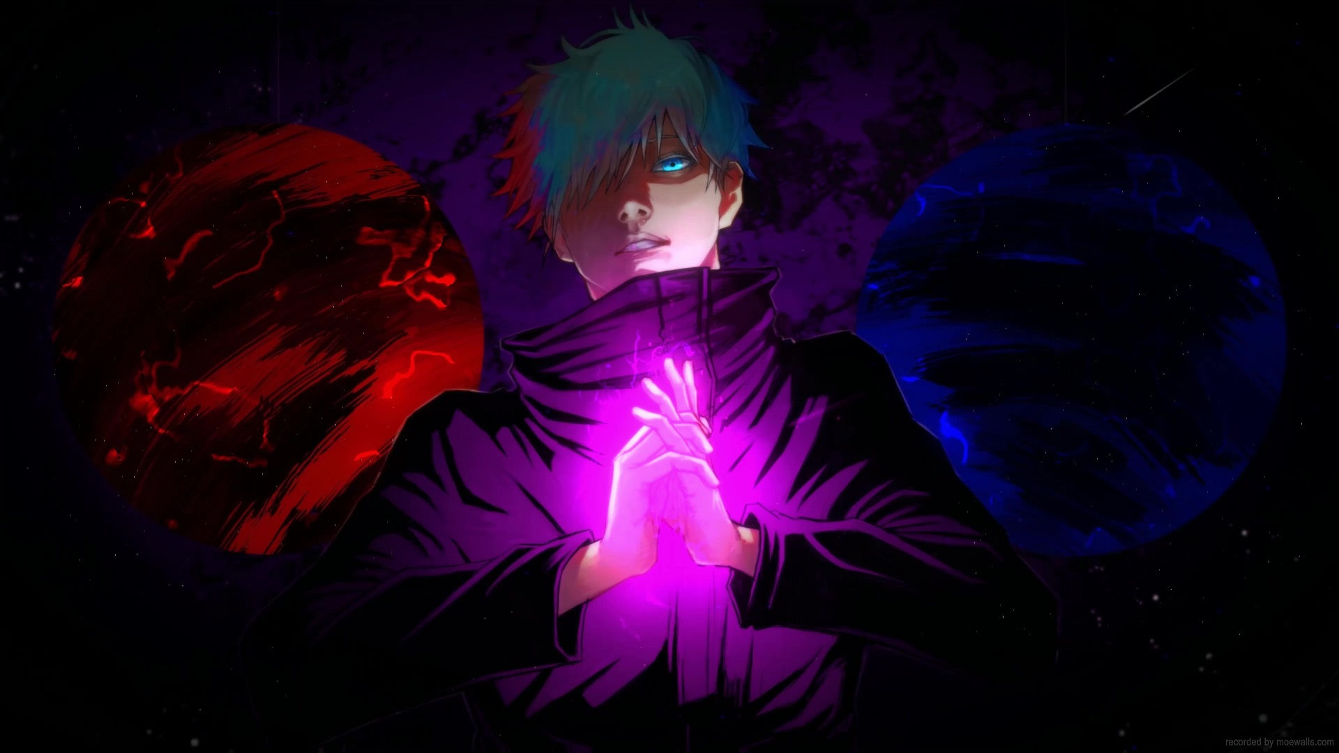 Wallpaper #aWevApMBSpphPi3-77BI152 Gojo Satoru Limitless Hollow Purple Cursed Red Jujutsu Kaisen Live