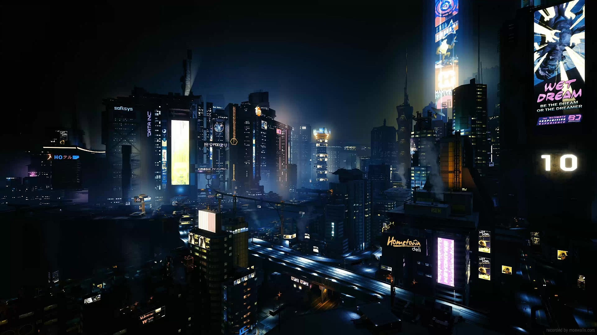 Wallpaper #2xk2BI8BtGB6xQ78rk2v2 City at Night Cyberpunk 2077 Live Wallpaper Moewalls