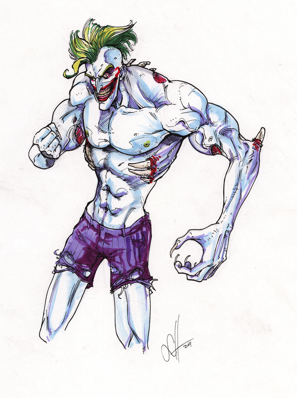 Wallpaper #4xlaLo8BtGB6xQ78cZSX22 Titan Joker Sketch in Markers by Scottssketches on Deviantart