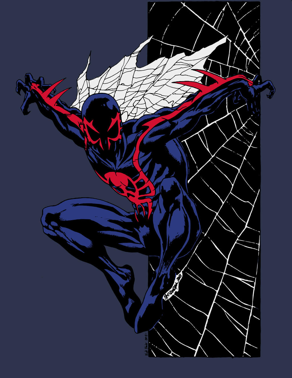 Wallpaper #_nMyhI4BFI5NbQksShz259 Spider Man 2099 by Sheldon Goh Colored by Edcom02 on Deviantart