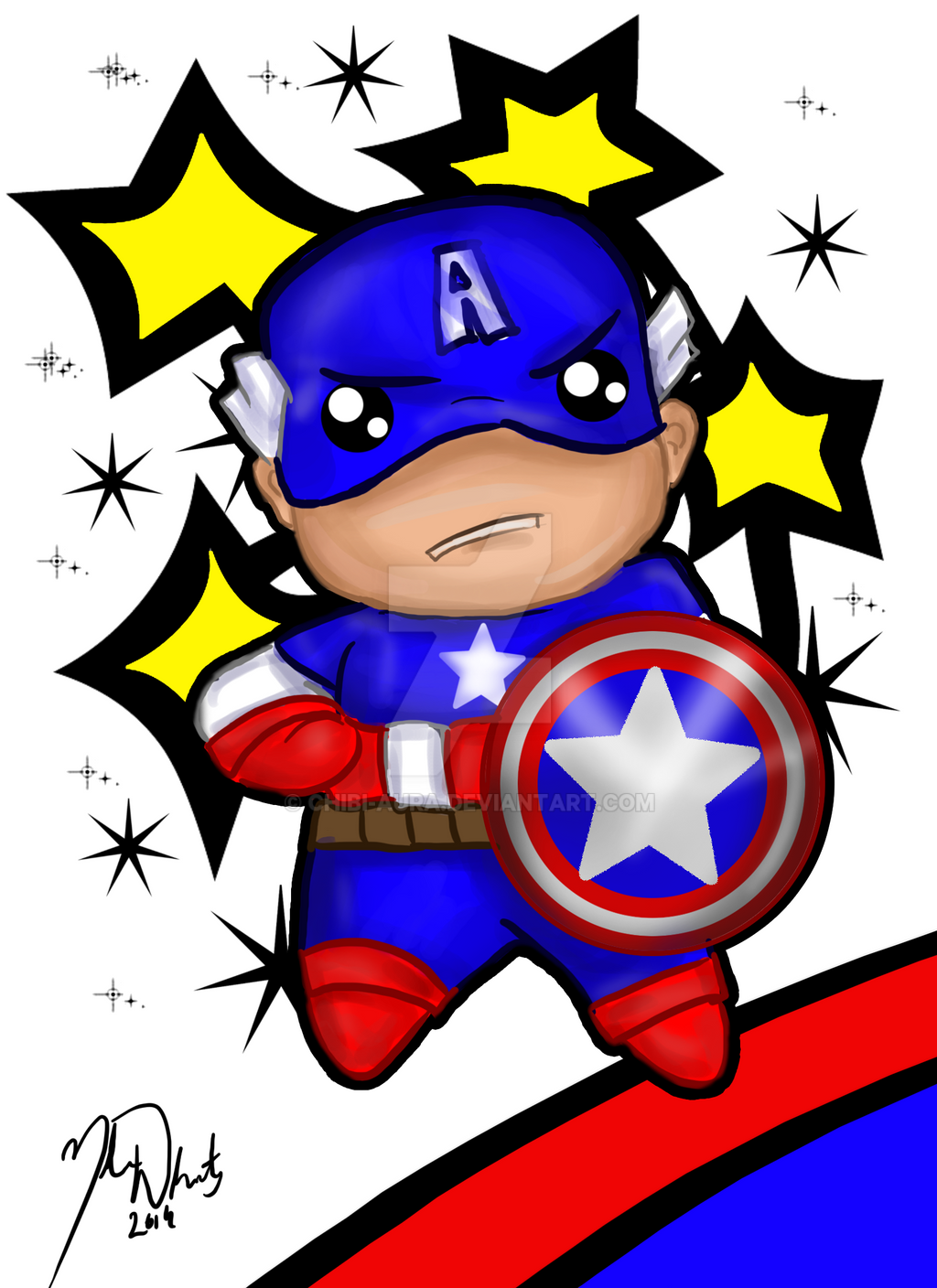 Wallpaper #QWcaCJMBSpphPi3-GMkr214 Chibi Captain America by Chibi Aura on Deviantart