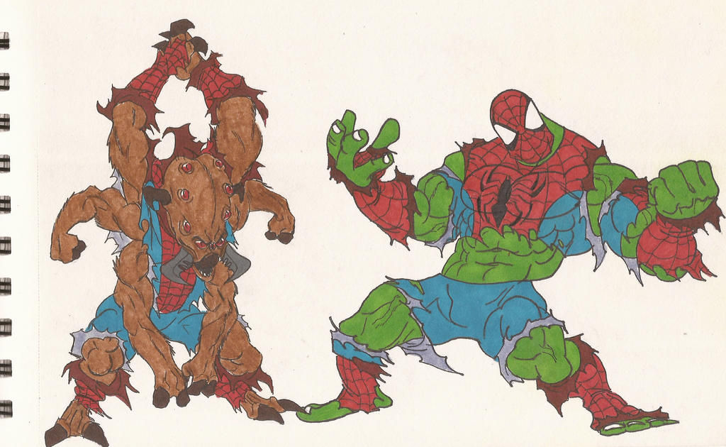 Wallpaper #iLmj3pIBJvJKYCmEJgYE60 Marvel Man Spider and Spider Hulk 01 Aug2012 by Alexbaxthedarkside on