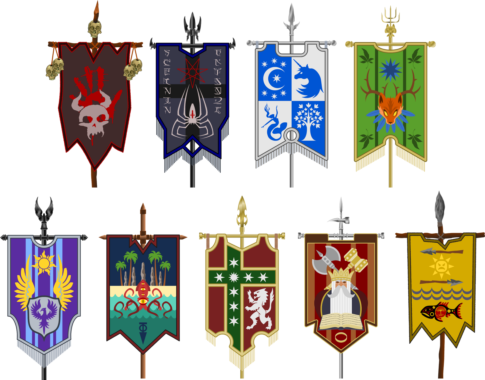 Wallpaper #P2grFJMBSpphPi3-vQNe385 War Banners of the Nine Nations by Theoriginalginger on Deviantart