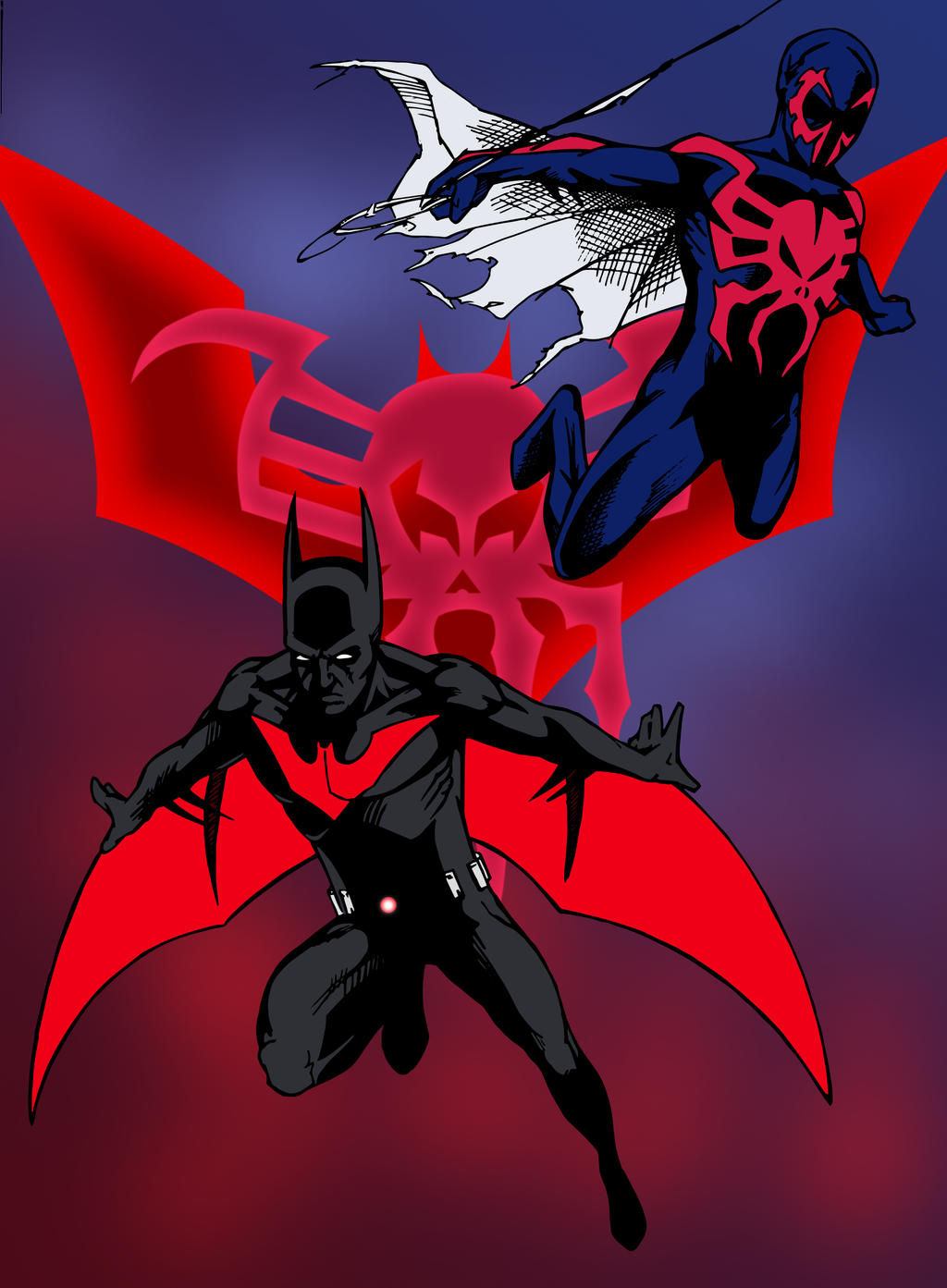 Wallpaper #vtZhbJMBUgzxPzCh8PB618 Batman Beyond and Spider Man 2099 by Edcom02 on Deviantart