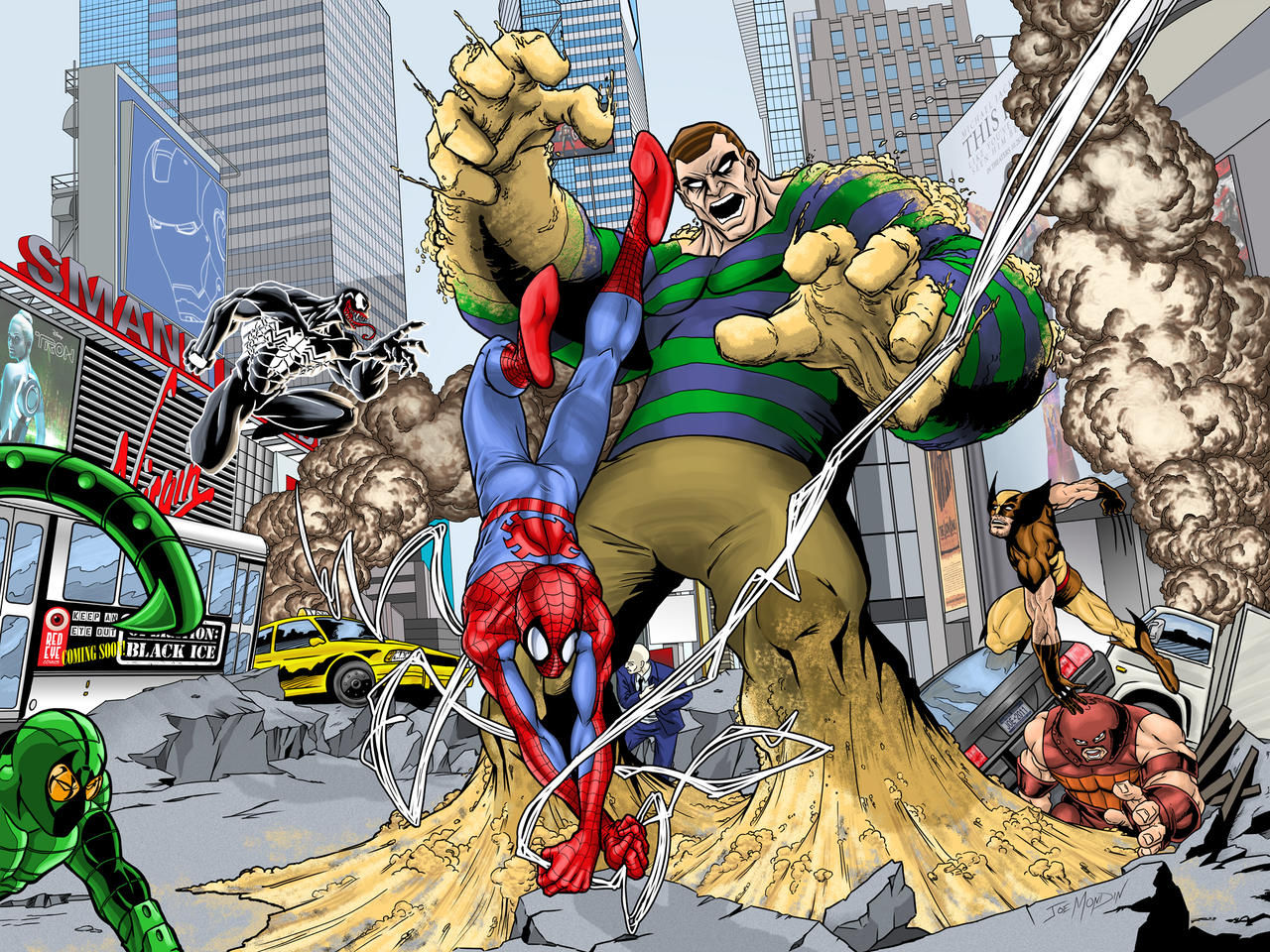 Wallpaper #wgAV6Y4BSdW8dNou7A1s23 Spiderman vs Sandman by Joegrafix on Deviantart