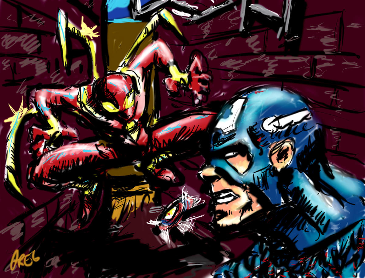 Wallpaper #GzHRNZMB5zzyi_yYiViU311 Spiderman vs Captain America by Tentu on Deviantart