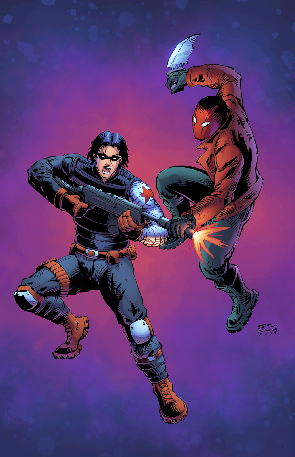 Wallpaper #Amg6G5MBSpphPi3-_R9T354 Winter Soldier vs the Red Hood by J Skipper on Deviantart