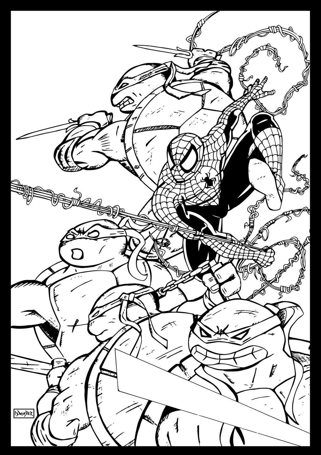 Wallpaper #q17-MpMBborbLbczq2DF164 Spider Man and the Teenage Mutant Ninja Turtles by Mrbubbles2250 on