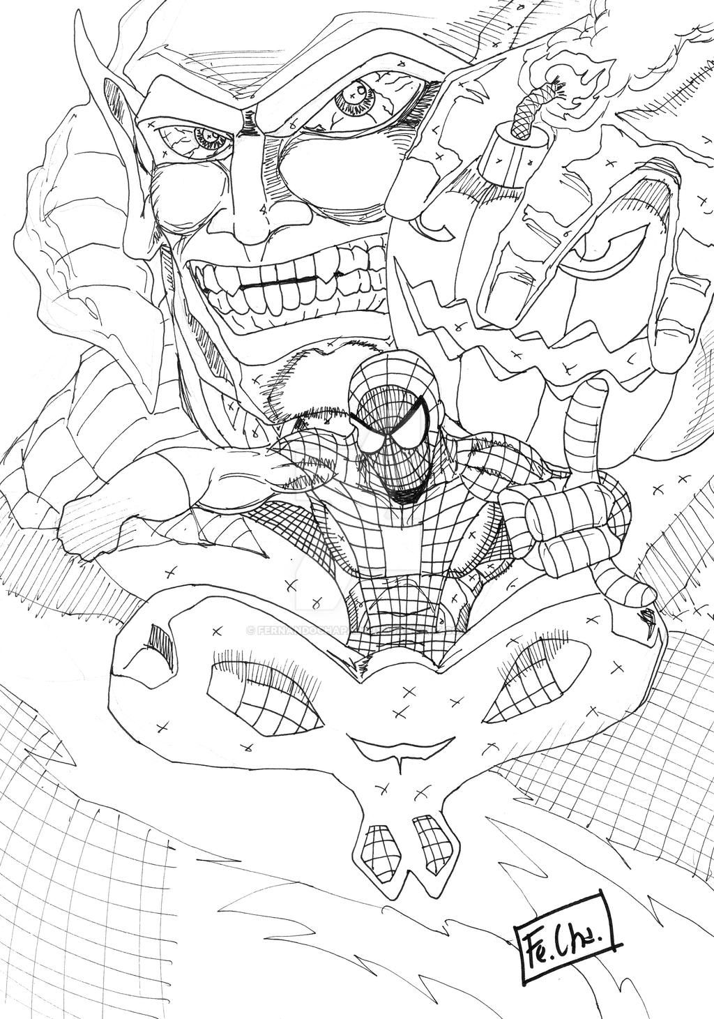 Wallpaper #GkAxMJMBJhL2WPbaVMA6357 Spiderman vs Green Goblin Wip by Fernandochapado on Deviantart