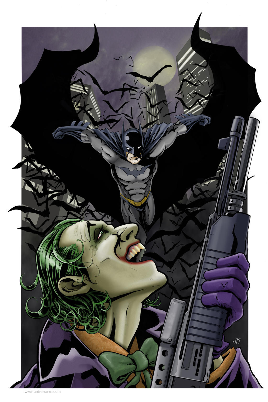 Wallpaper #KEUdlo4B7YBJg1BVvKAK56 Batman and the Joker in a Dramatic Face-Off