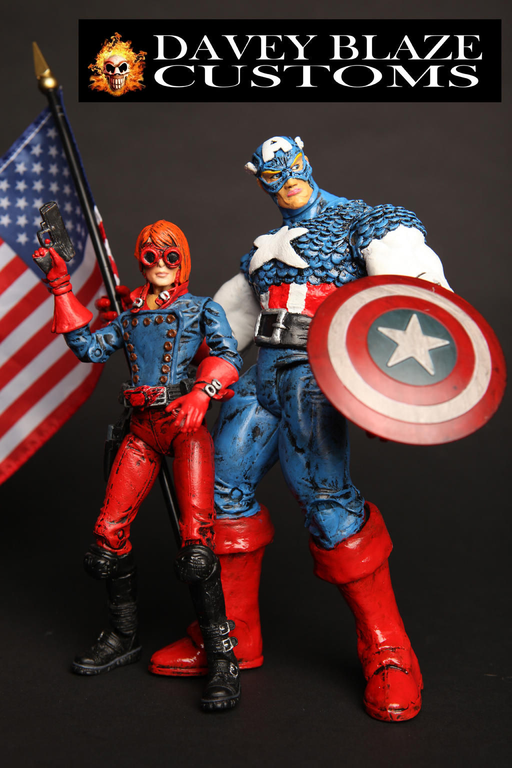Wallpaper #OwBW7I4BSdW8dNouZBRT35 Rikki Barnes and Captain America Custom Figures by Daveyblazecustoms on