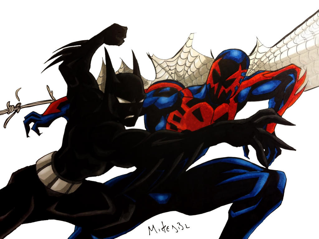 Wallpaper #vtZhbJMBUgzxPzCh8PB664 Batman Beyond vs Spiderman 2099 by Mikees on Deviantart