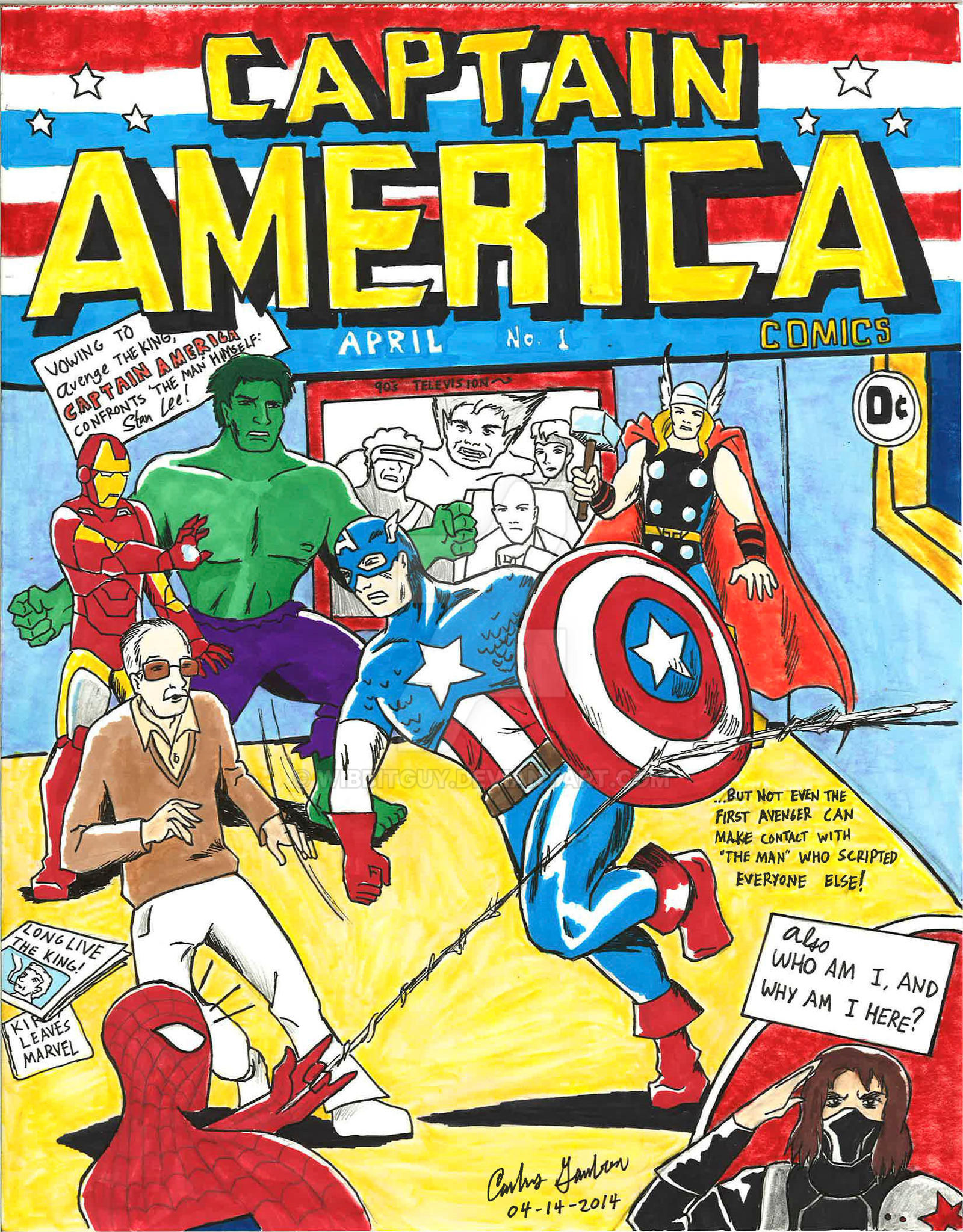 Wallpaper #l-p3VZMBlwTYPL181A1W262 Captain America vs Stan Lee by Wibbitguy on Deviantart