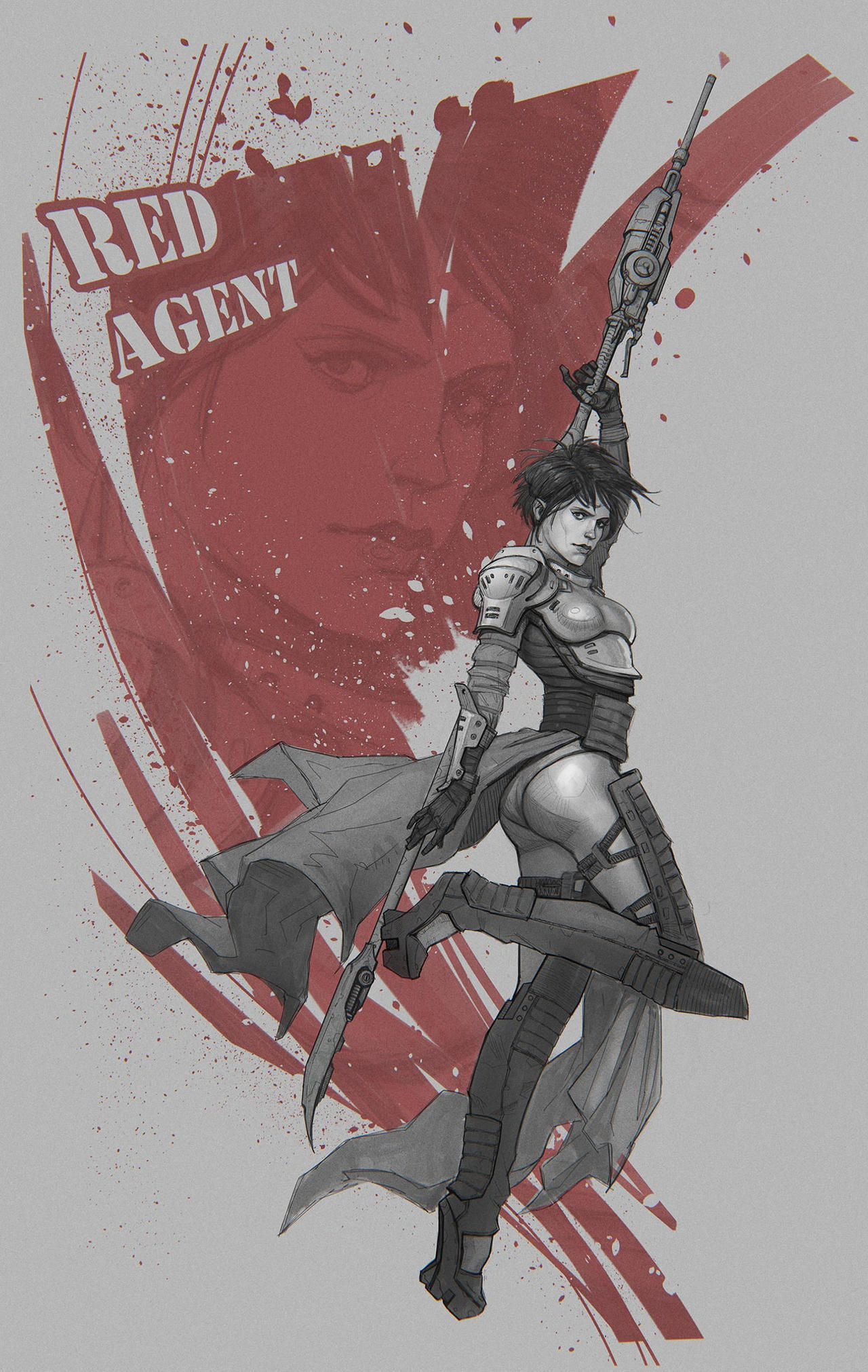Wallpaper #hGjUFZMBSpphPi3-qQm2373 Red Agent Sketch by Stefana Tserk on Deviantart