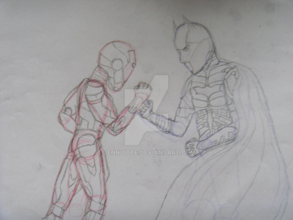 Wallpaper #KCwlSZMB0E1QgA7w7fLP61 Iron Man vs Batman Sketch by Jennuitte on Deviantart